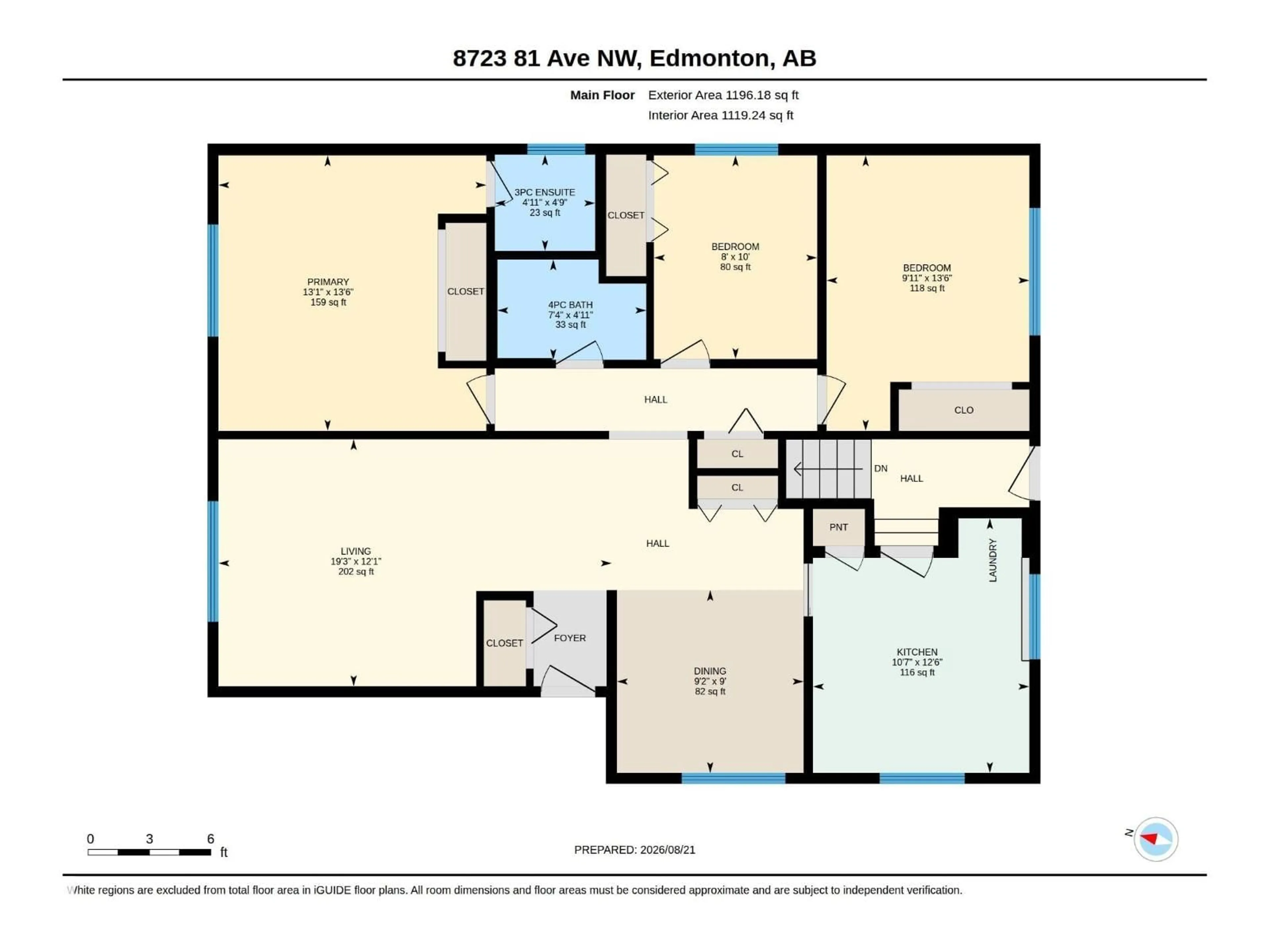 Floor plan for 8723 81 AV, Edmonton Alberta T6C0W5