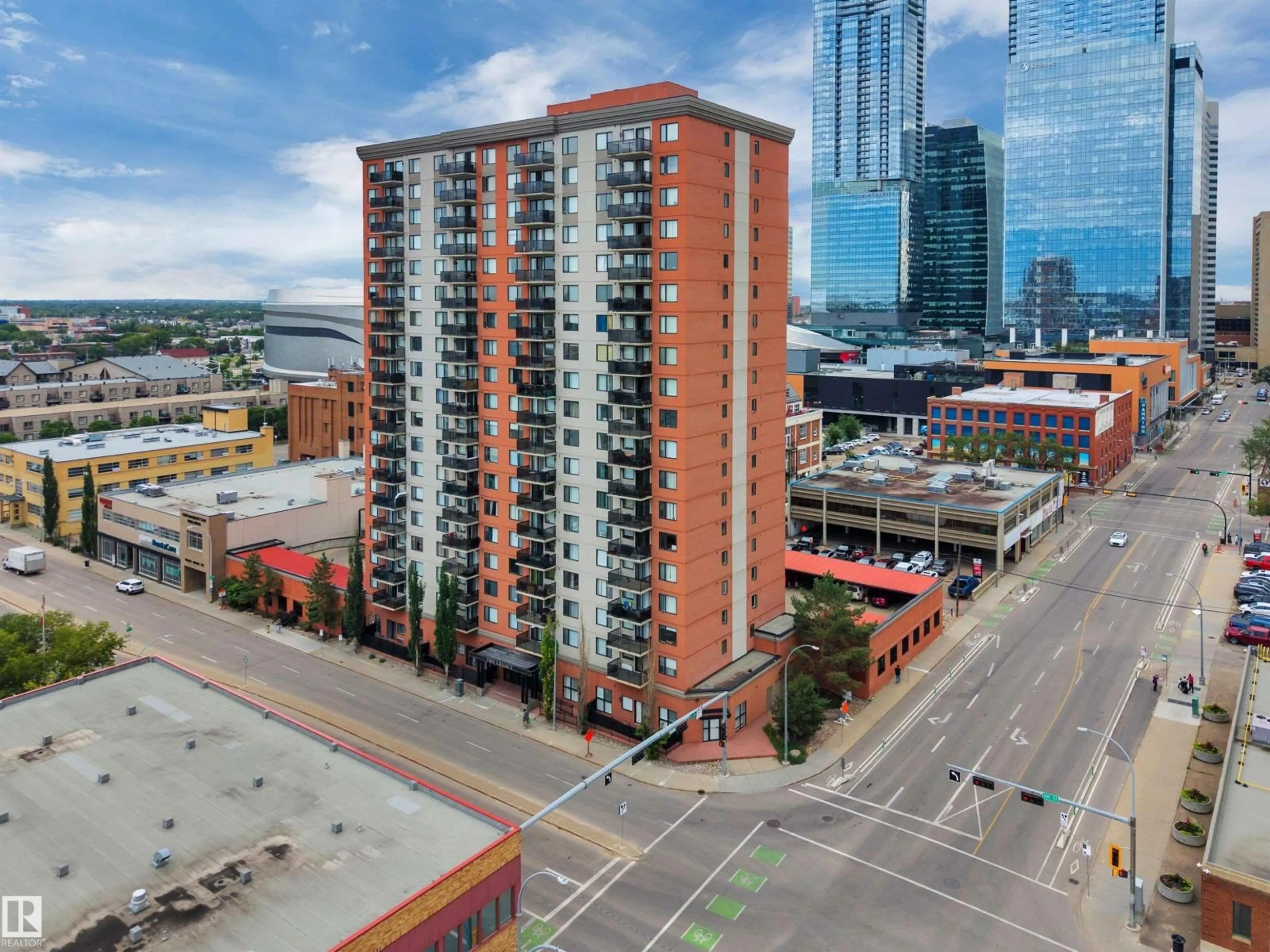 A pic from outside/outdoor area/front of a property/back of a property/a pic from drone, city buildings view from balcony for 10303 - 1701 105 ST, Edmonton Alberta T5J5G3