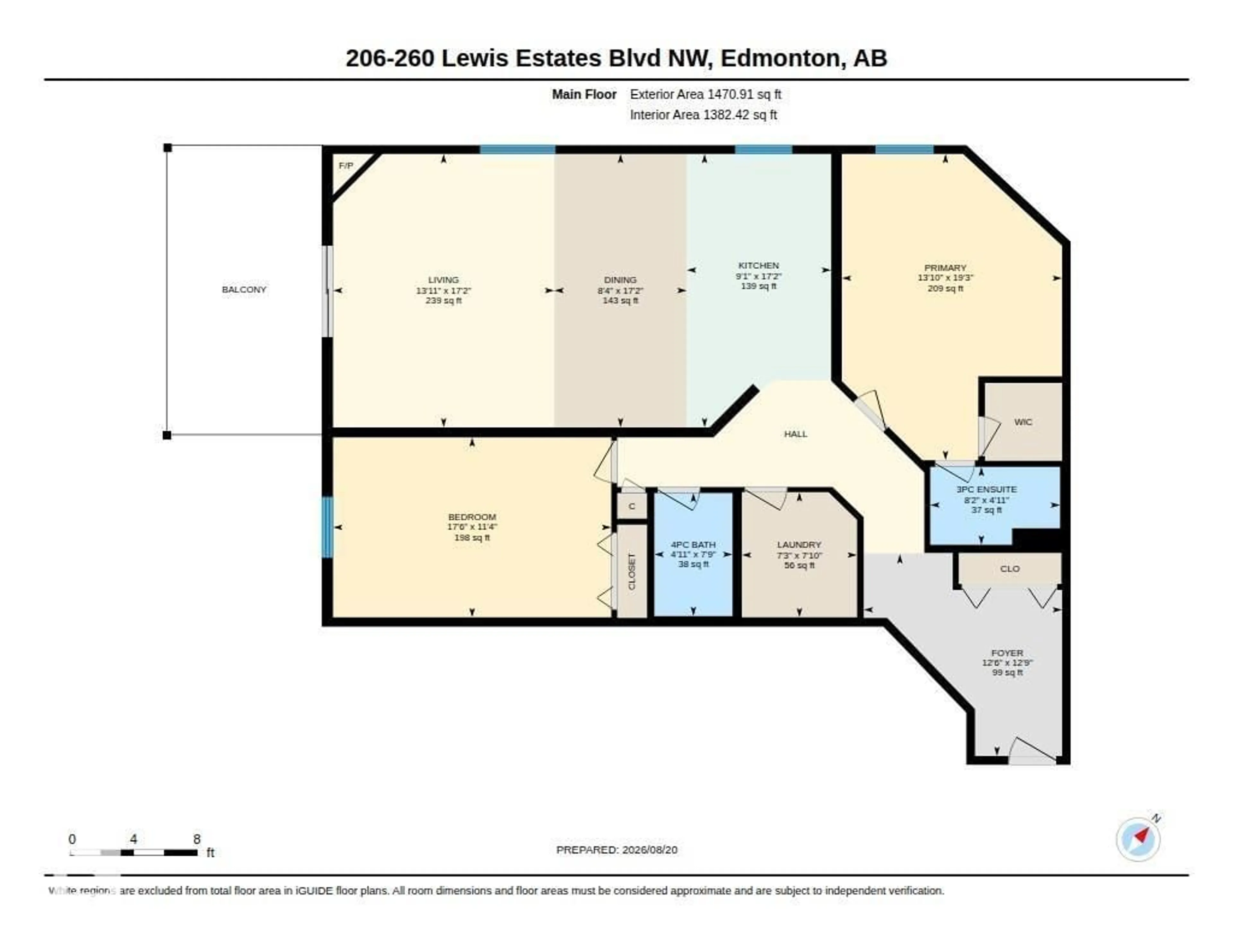 Floor plan for 206 LEWIS ESTATES BV, Edmonton Alberta T5T3Y4
