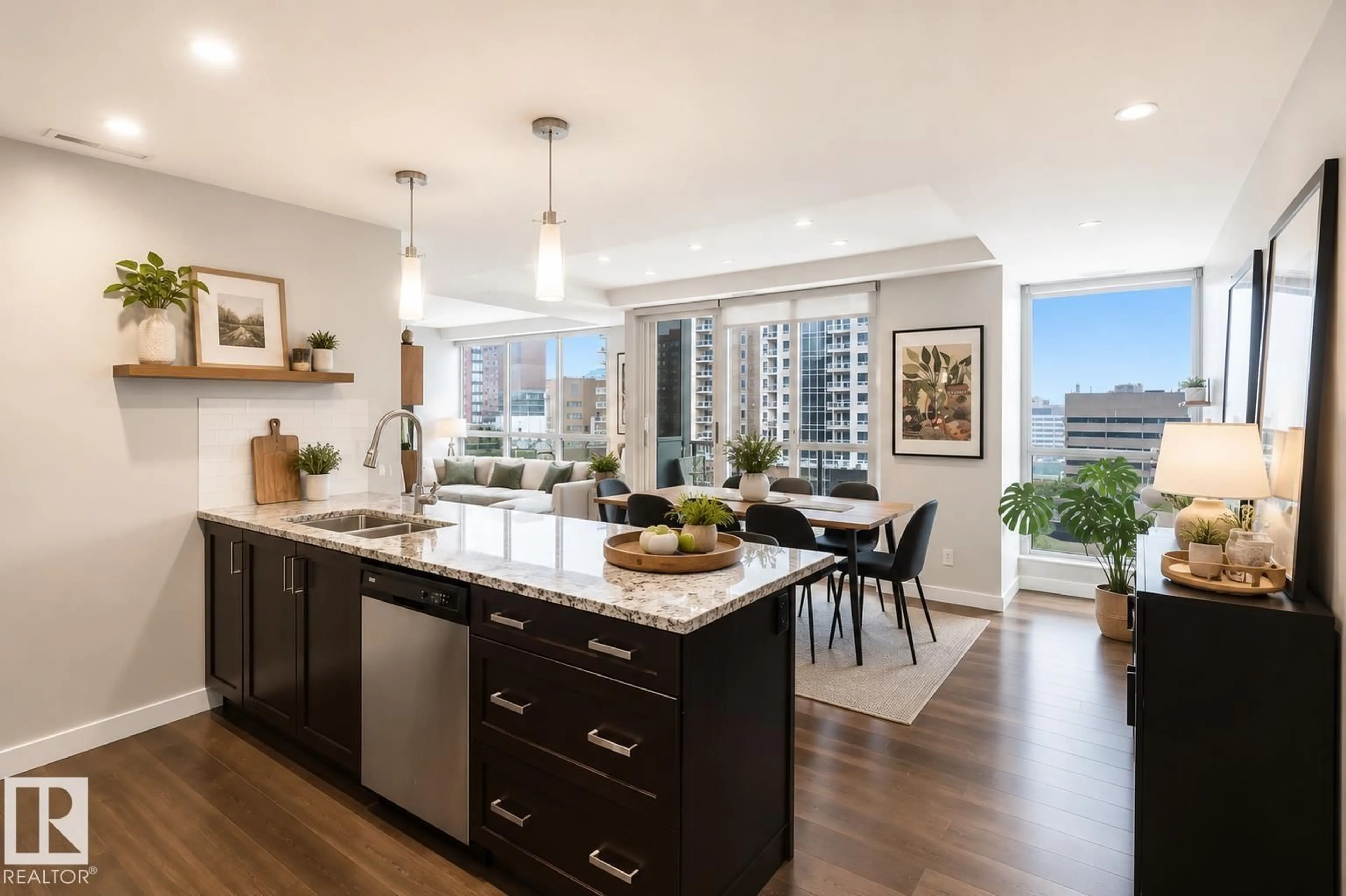 Open concept kitchen, unknown for #908 - 10238 103 ST, Edmonton Alberta T5J0G6