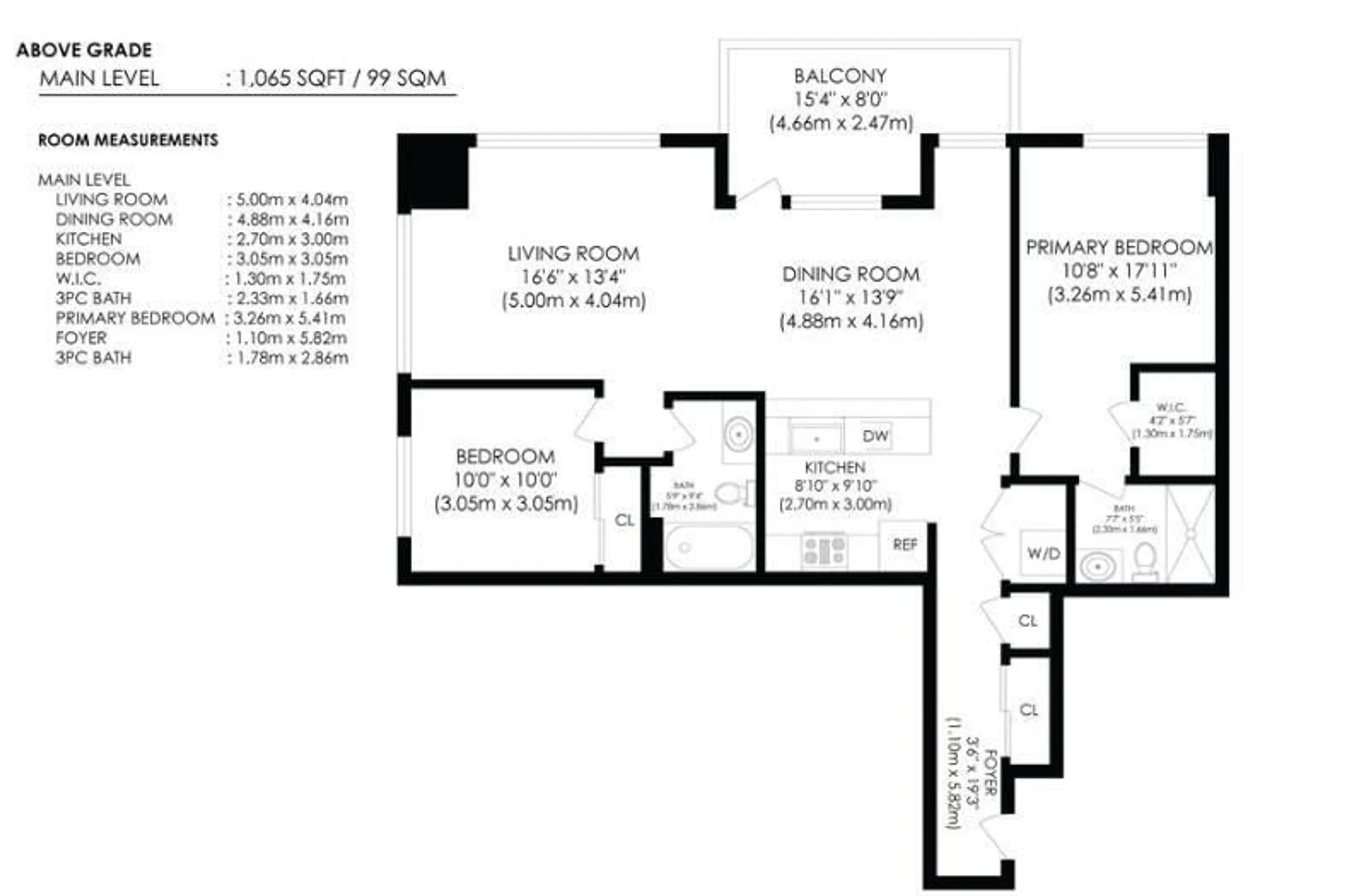 Floor plan for #908 - 10238 103 ST, Edmonton Alberta T5J0G6