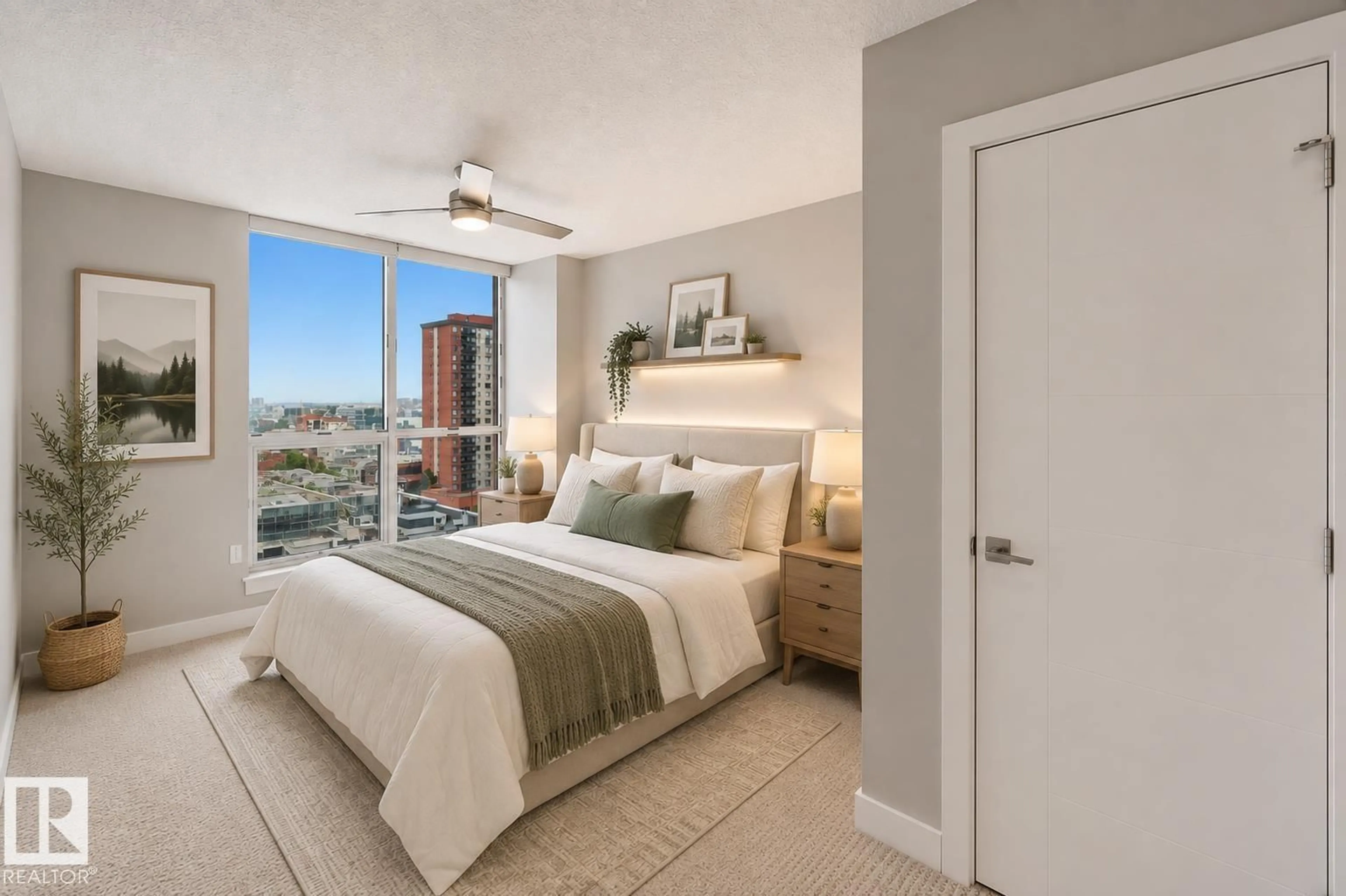 Bedroom with bed, unknown for #908 - 10238 103 ST, Edmonton Alberta T5J0G6