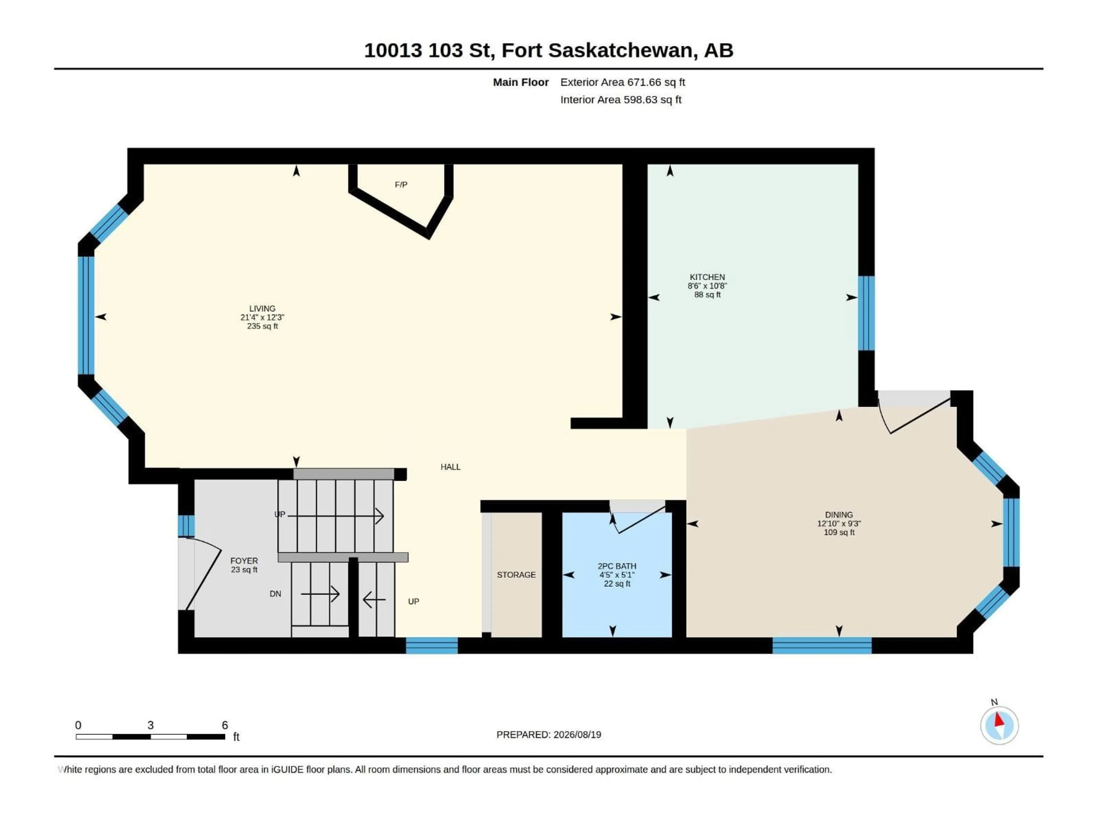 Floor plan for 10013 103 ST, Fort Saskatchewan Alberta T8L2E1