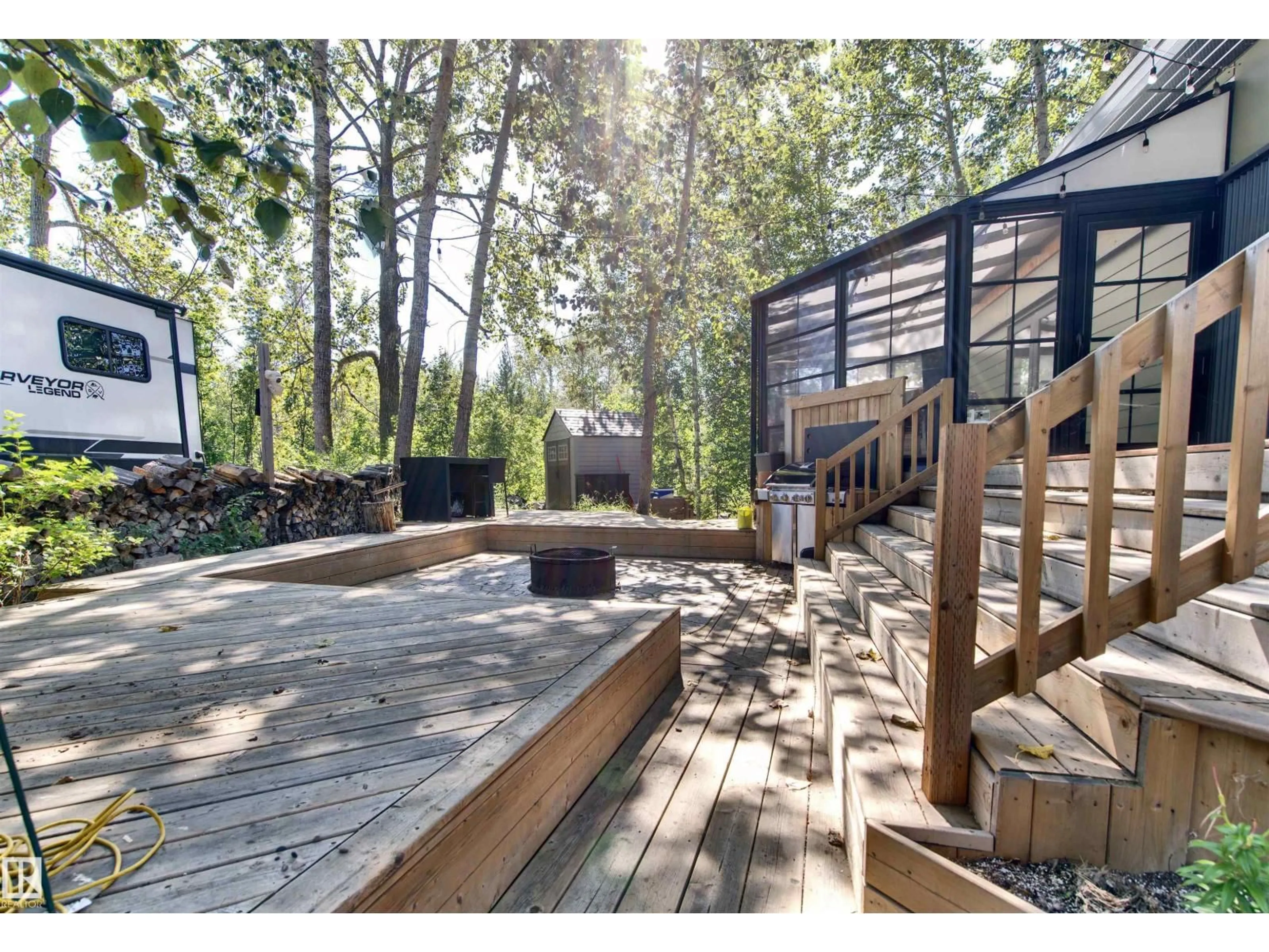Patio, forest/trees view for 51010 - 16 RANGE ROAD 264, Rural Parkland County Alberta T7Y1E2