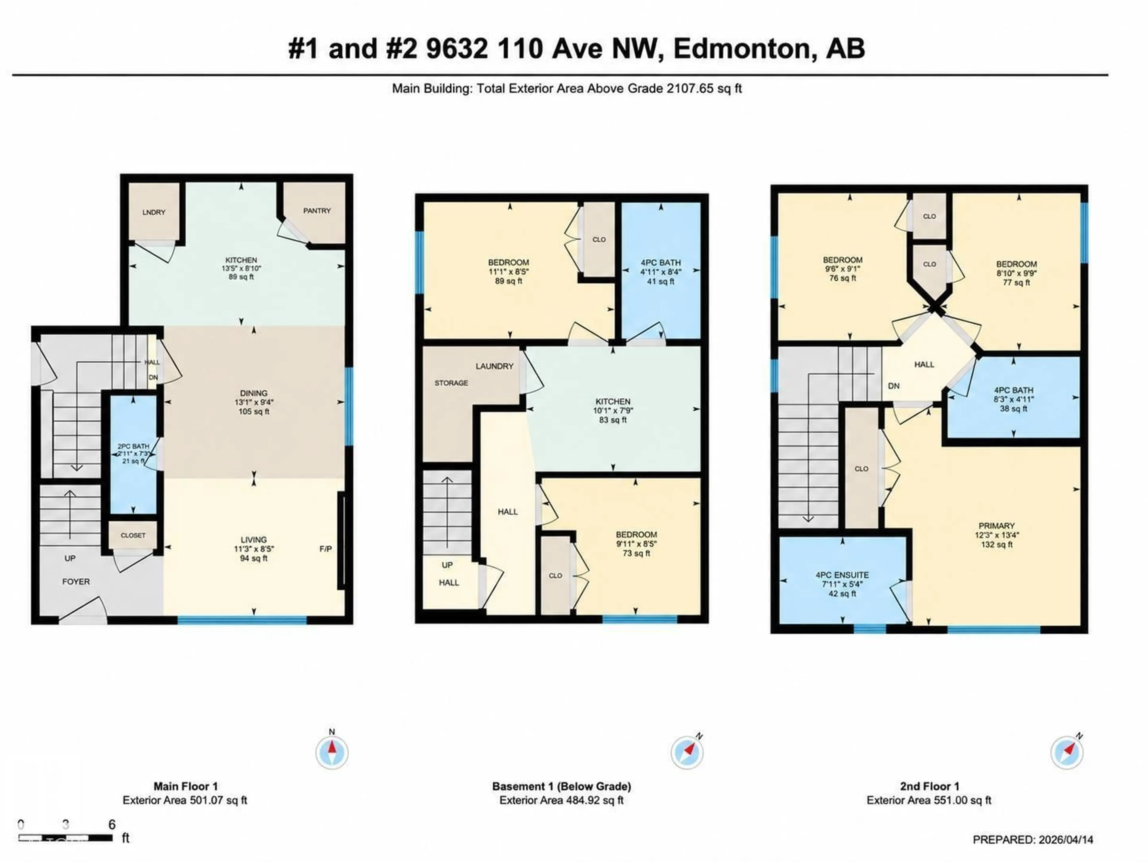 Floor plan for #1 and #2 - 9632 110 AVE NW, Edmonton Alberta T5H1H5