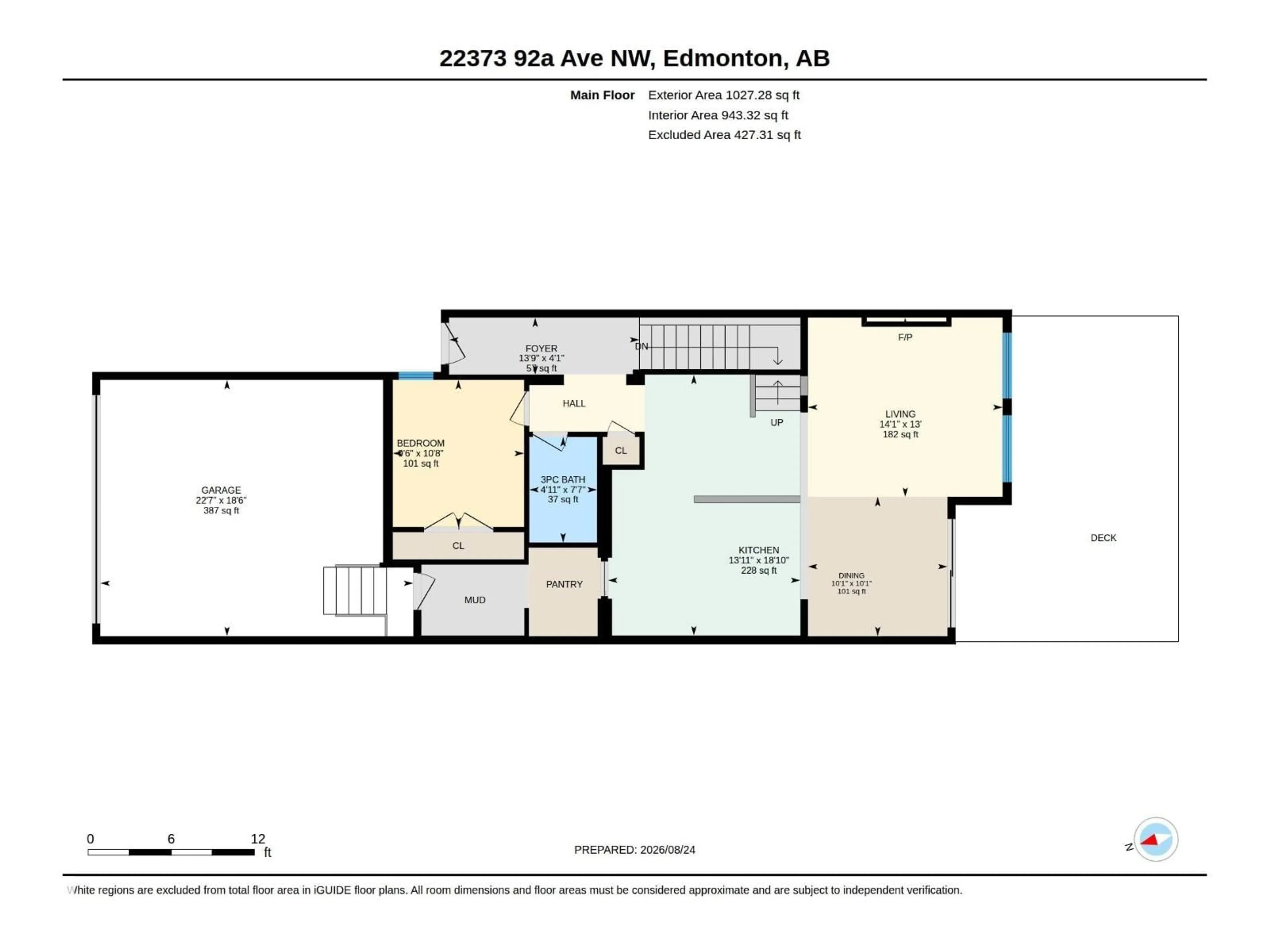 Floor plan for NW - 22373 92A AV, Edmonton Alberta T5T7P3