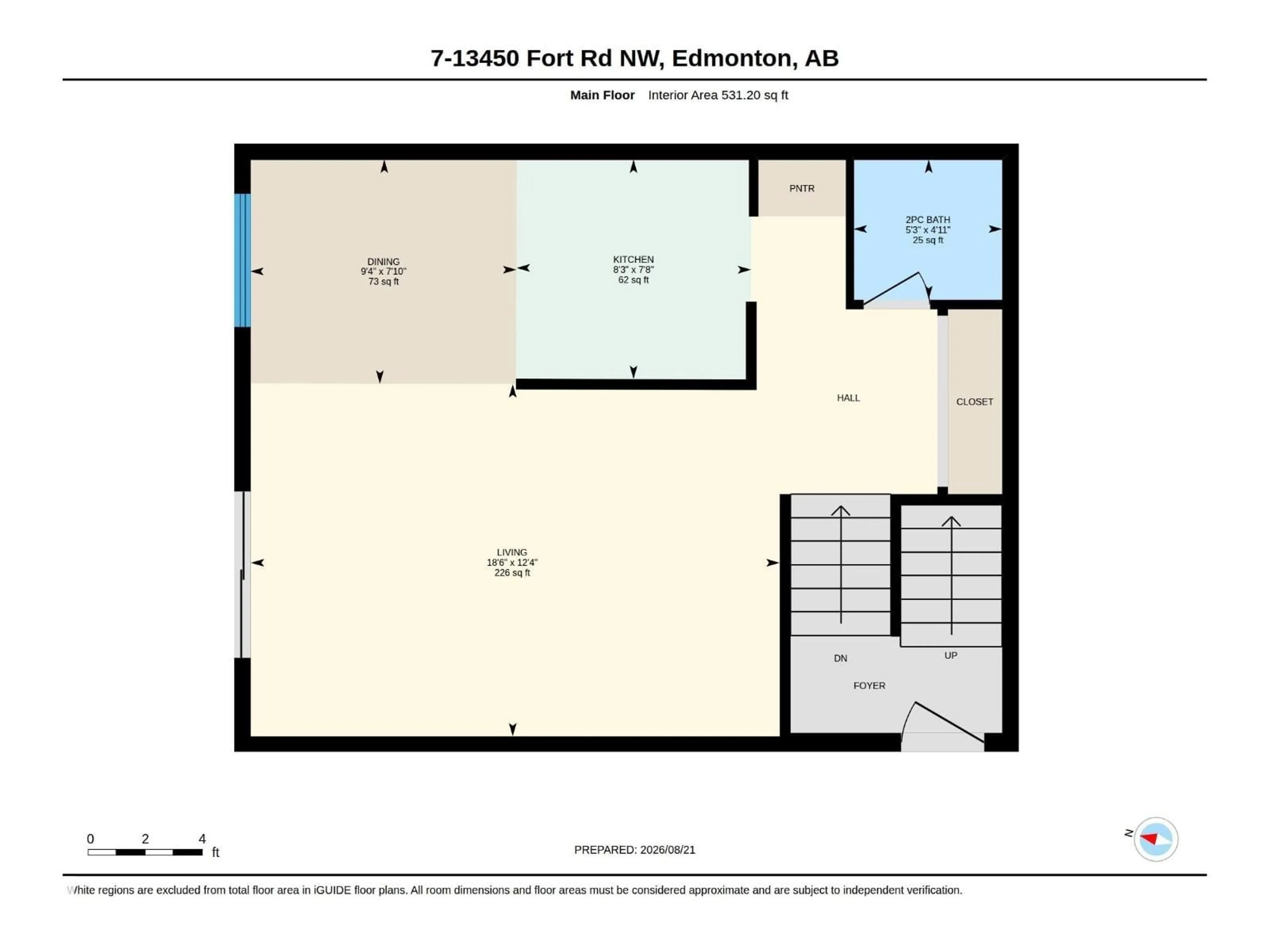 Floor plan for #7 - 13450 FORT RD, Edmonton Alberta T5A1C5