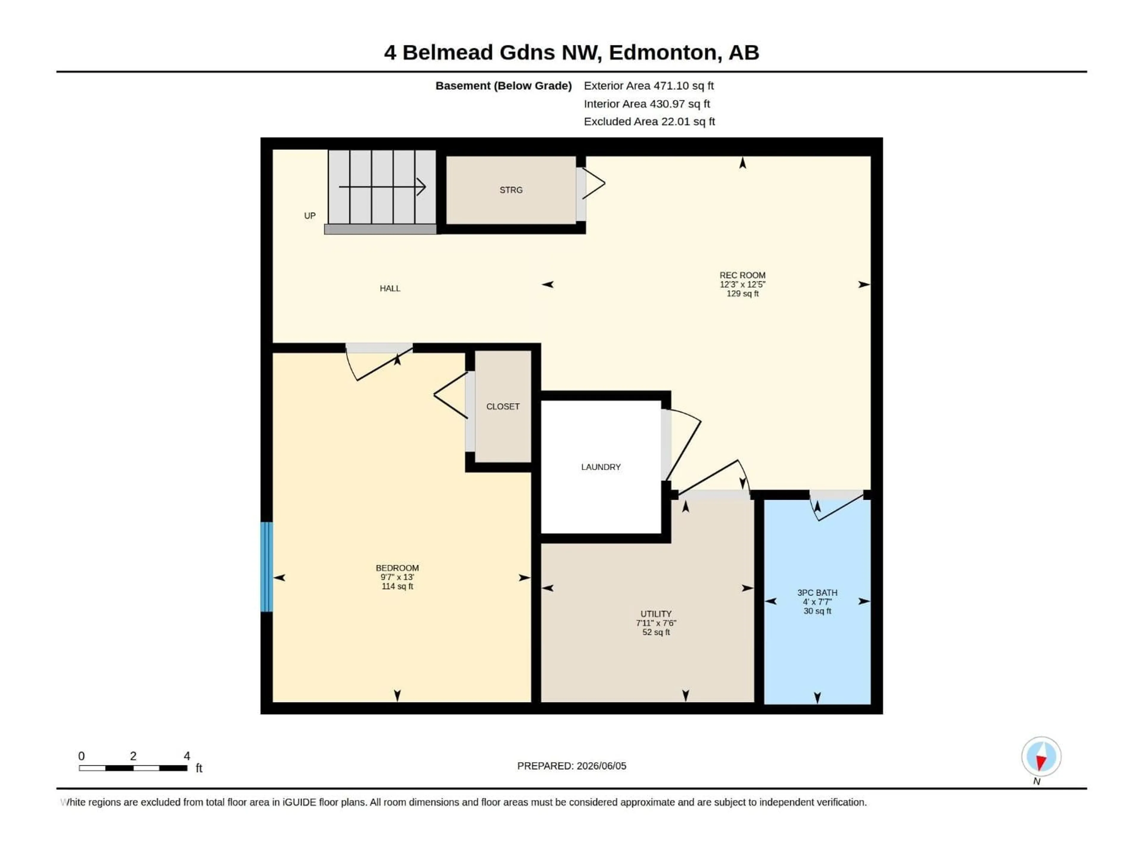 Floor plan for 4 BELMEAD GARDENS, Edmonton Alberta T5T1J1