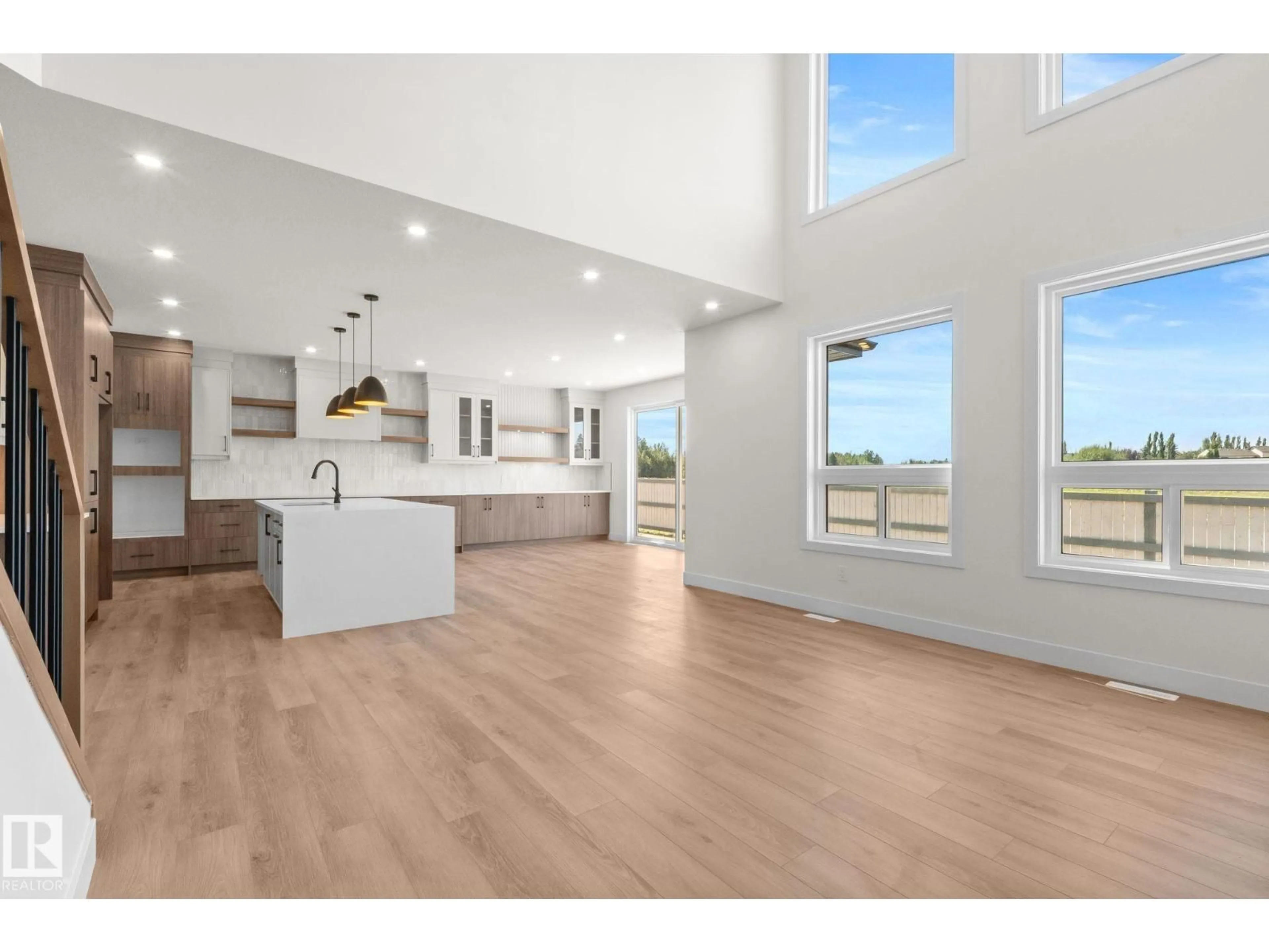 Open concept kitchen, wood/laminate floor for 11 ARTHUR WY, Spruce Grove Alberta T7X0Y4
