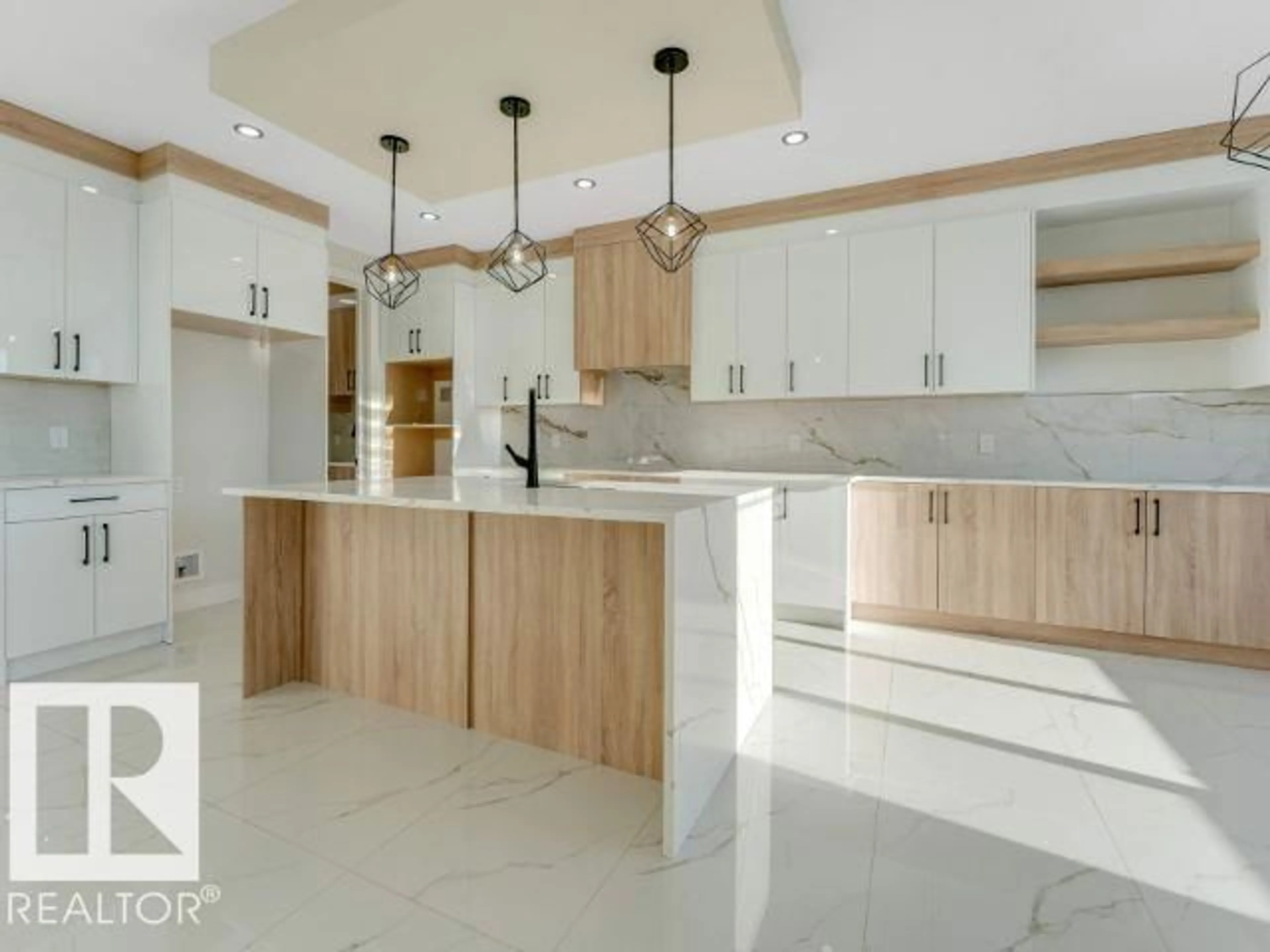 Open concept kitchen, ceramic/tile floor for 4319 36 ST, Beaumont Alberta T4X3G8