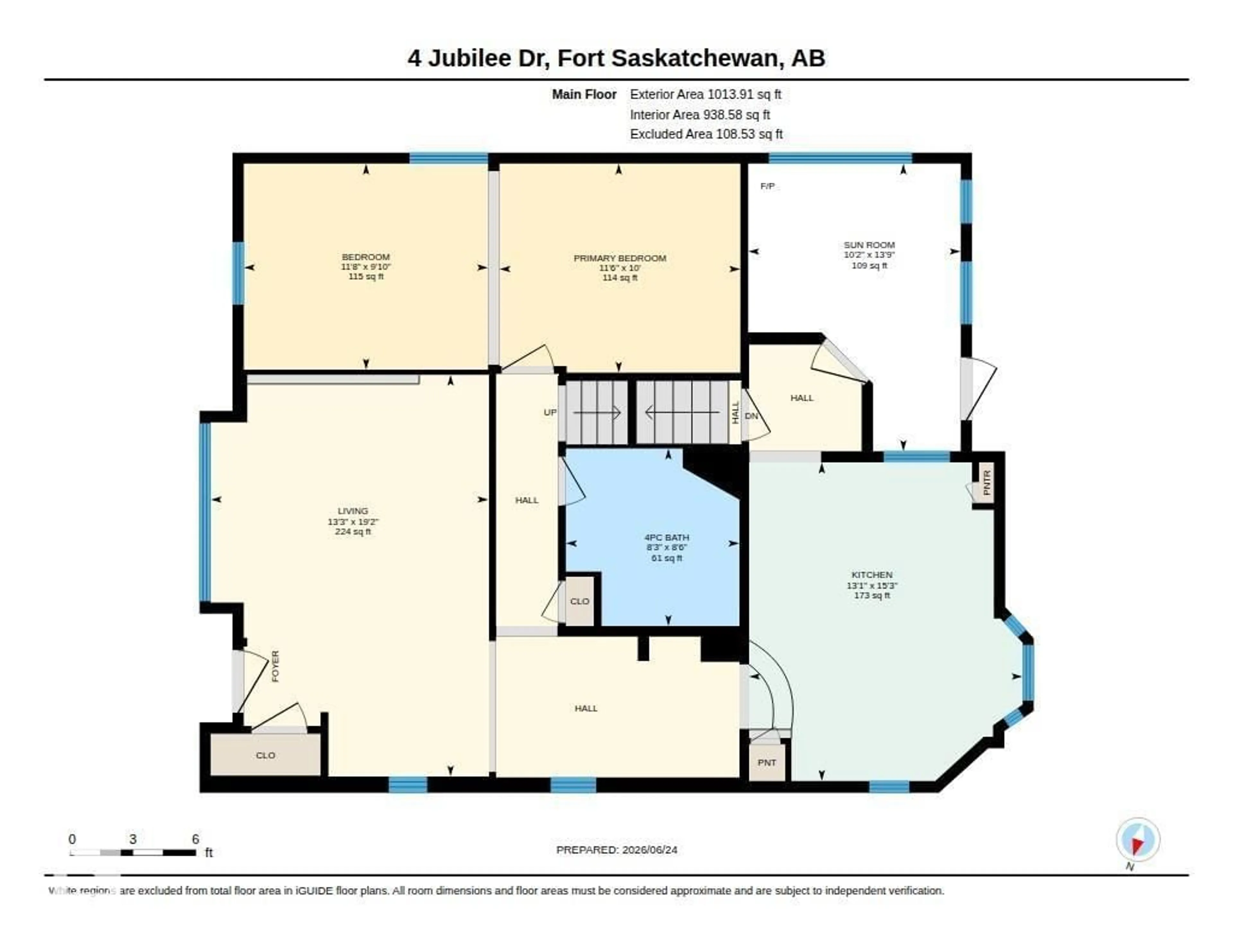 Floor plan for 4 JUBILEE DR, Fort Saskatchewan Alberta T8L2L8