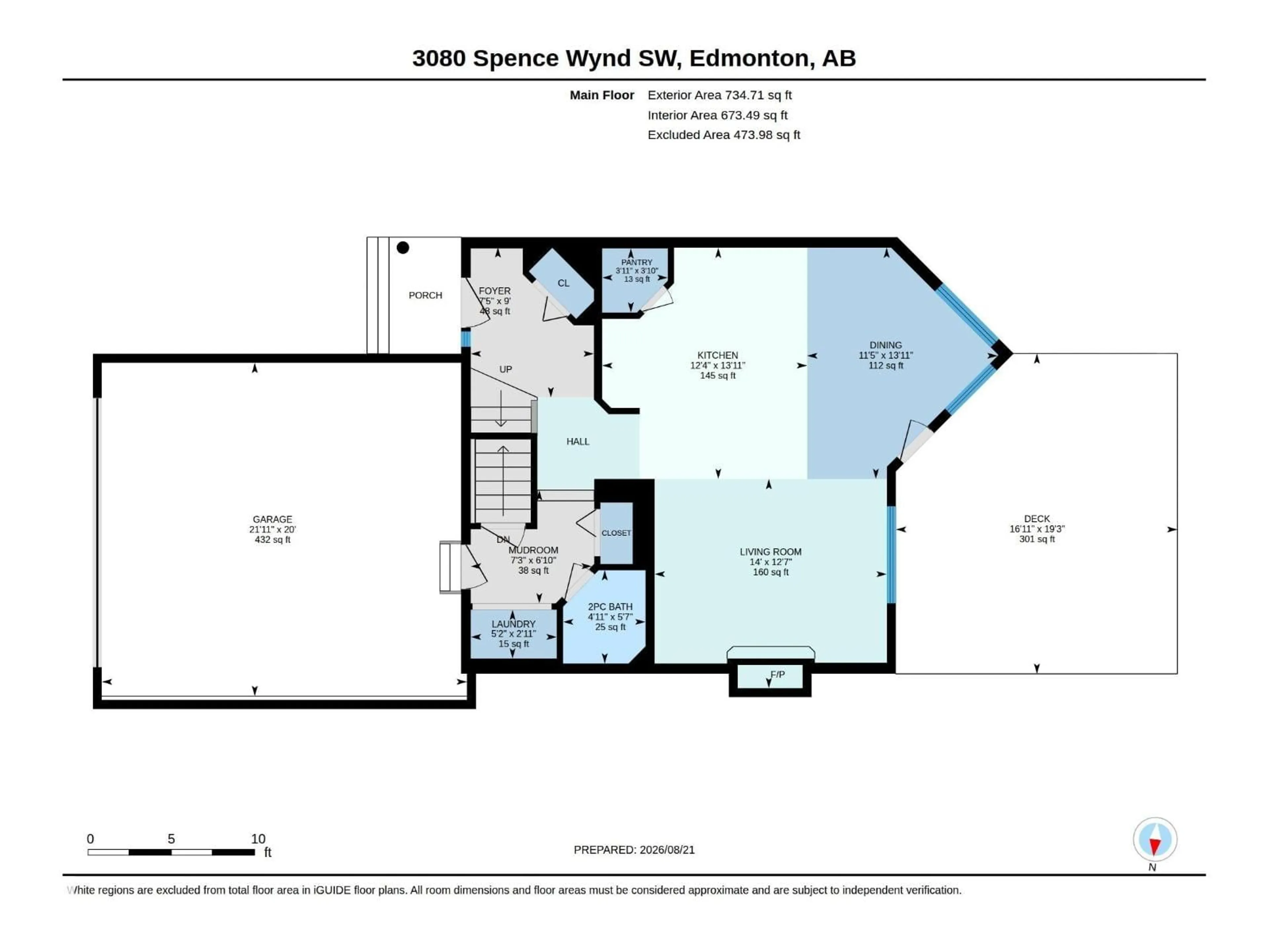 Floor plan for SW - 3080 SPENCE WD, Edmonton Alberta T6X0A5