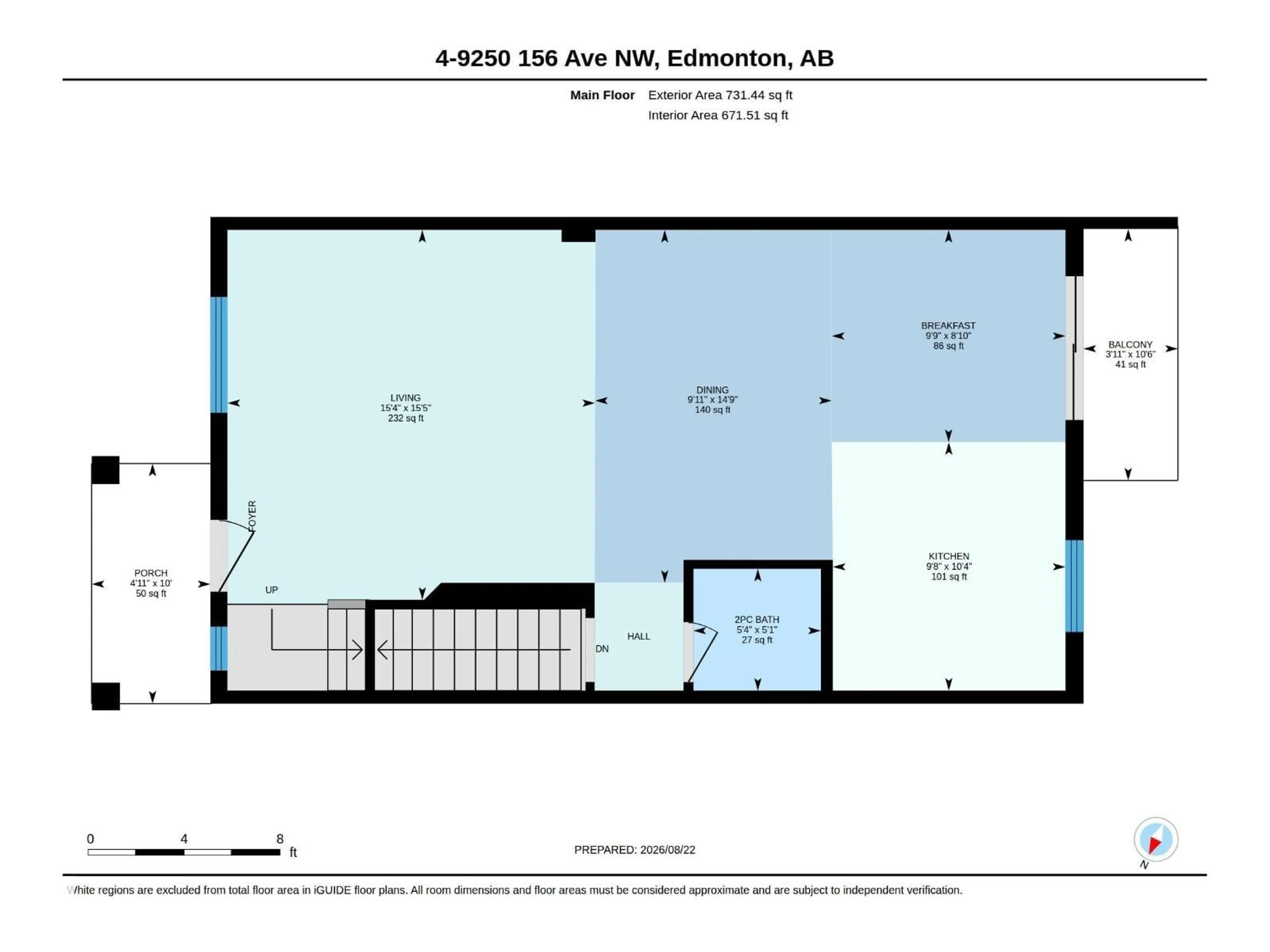 Floor plan for #4 - 9250 156 AV NW, Edmonton Alberta T5Z0S4