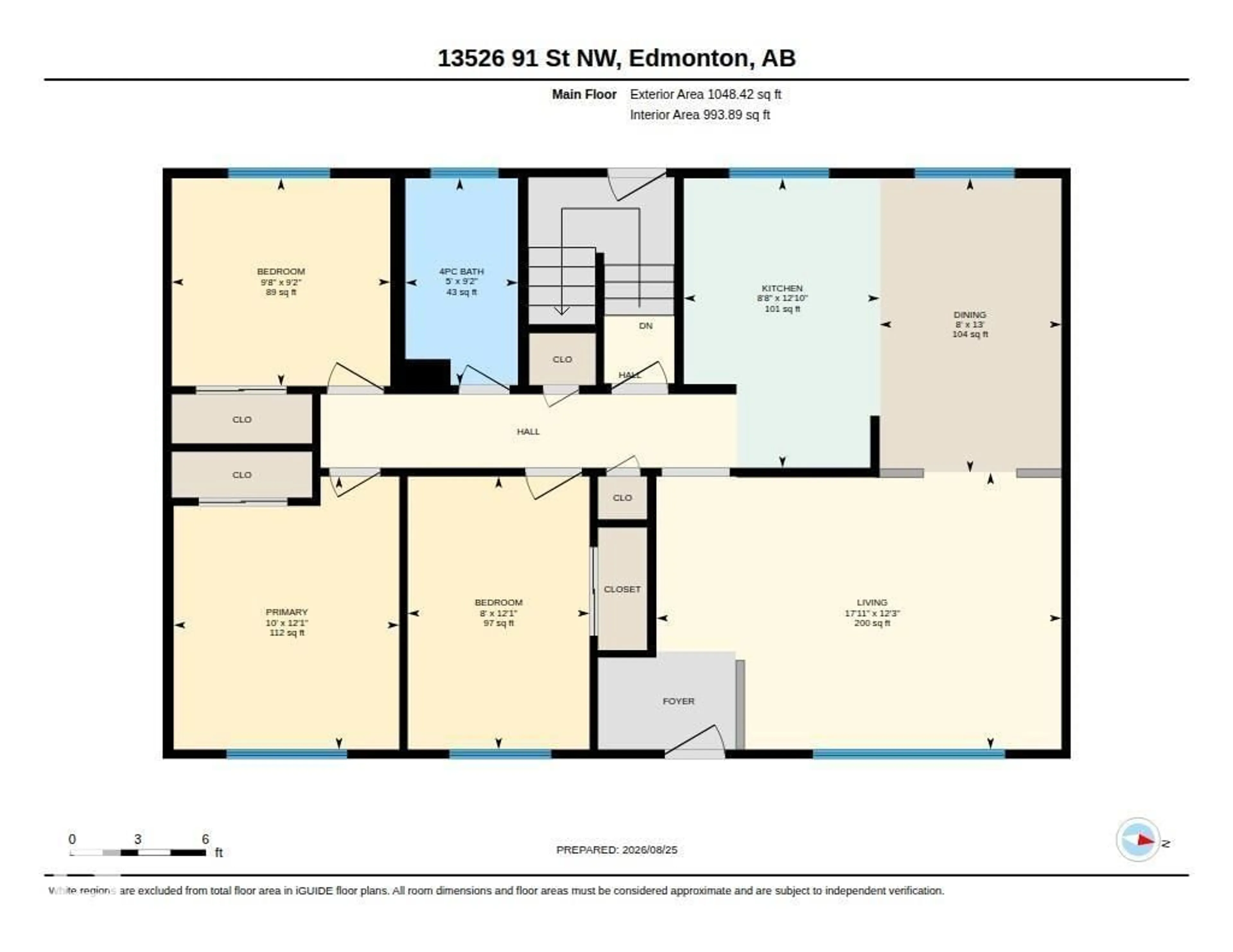 Floor plan for 13526 91 ST, Edmonton Alberta T5E3R1