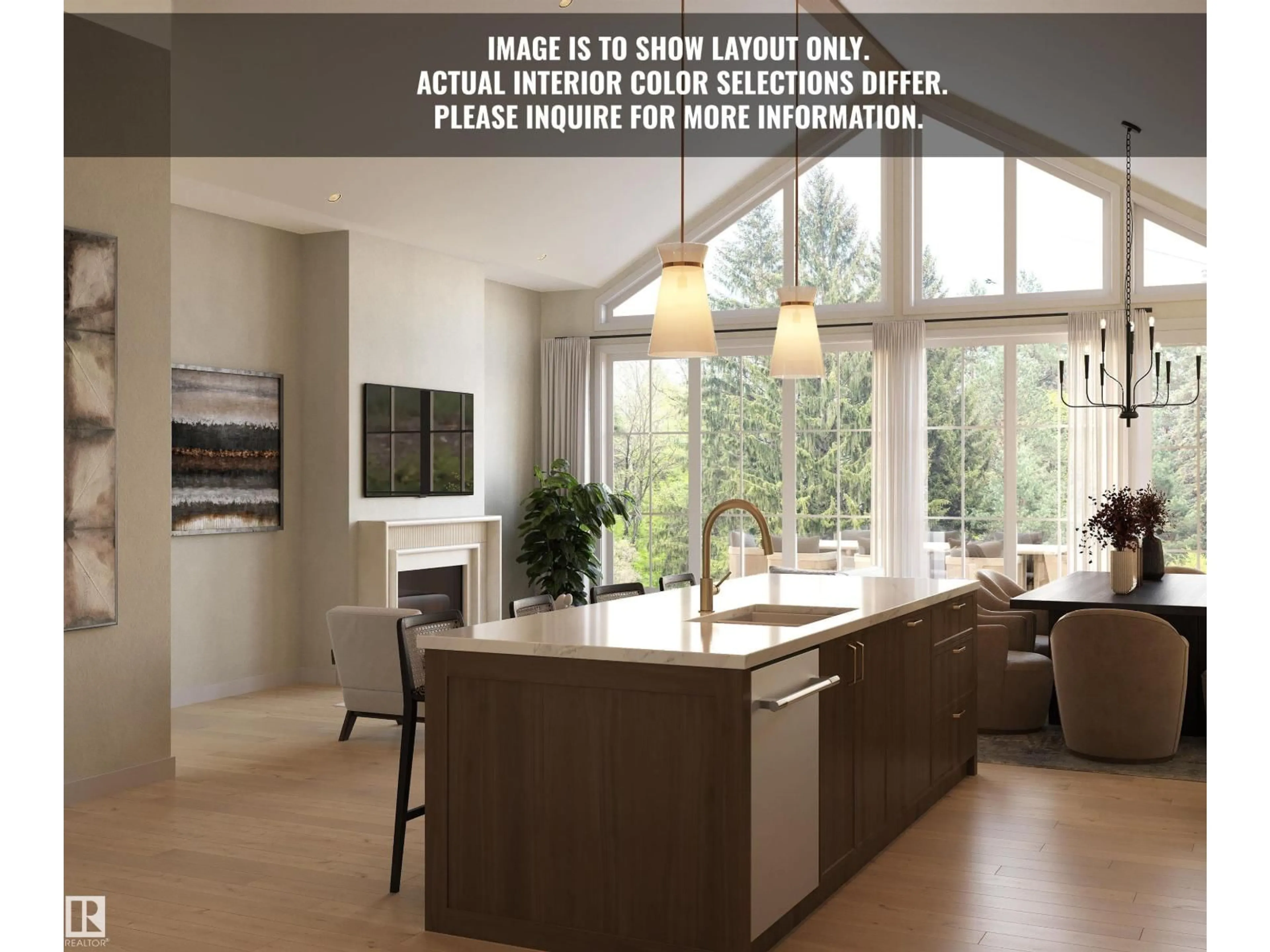 Open concept kitchen, wood/laminate floor for 33 BROOKSIDE DR, Sherwood Park Alberta T8H3B2