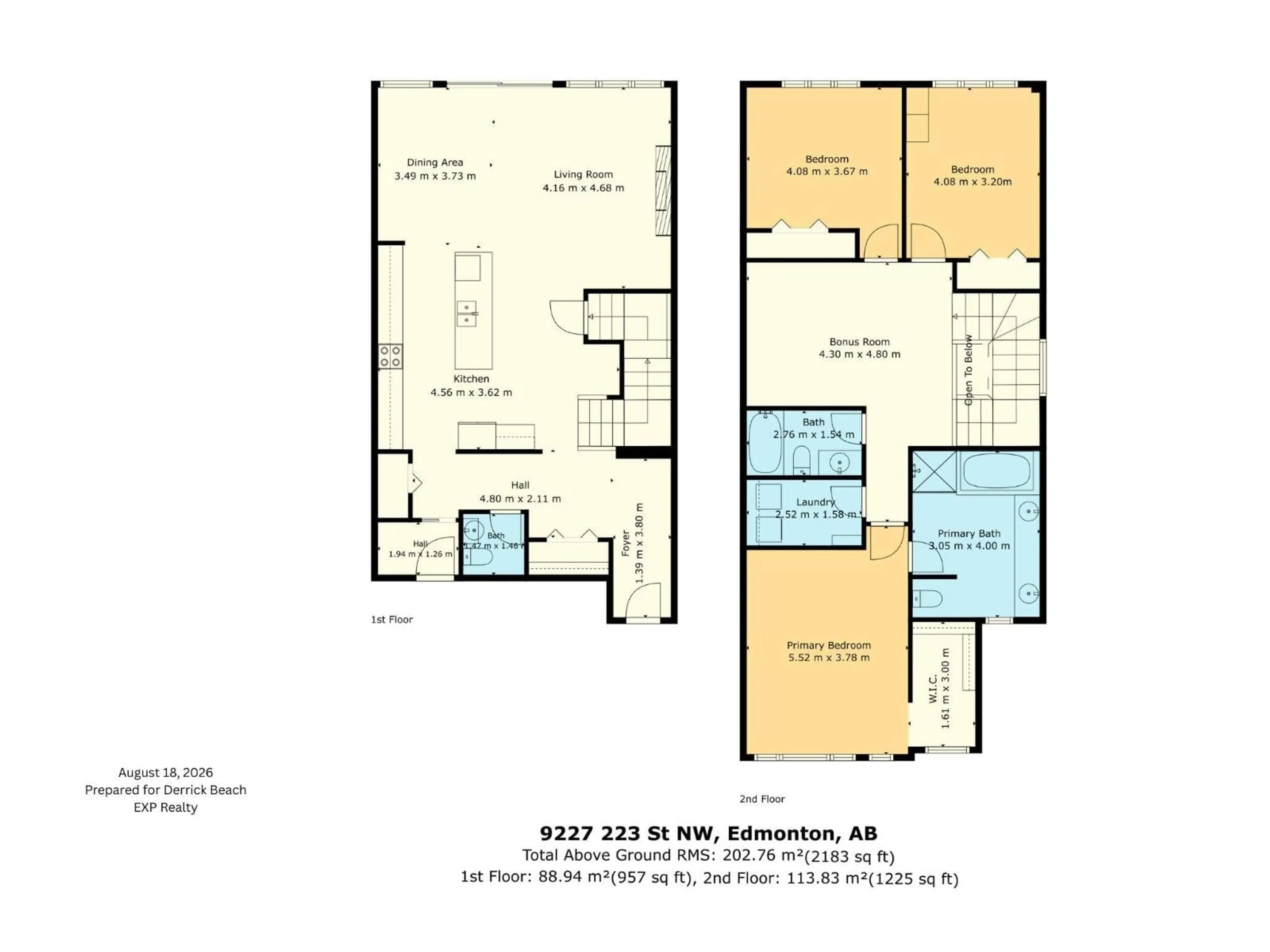 Floor plan for NW - 9227 223 ST, Edmonton Alberta T5T7M1