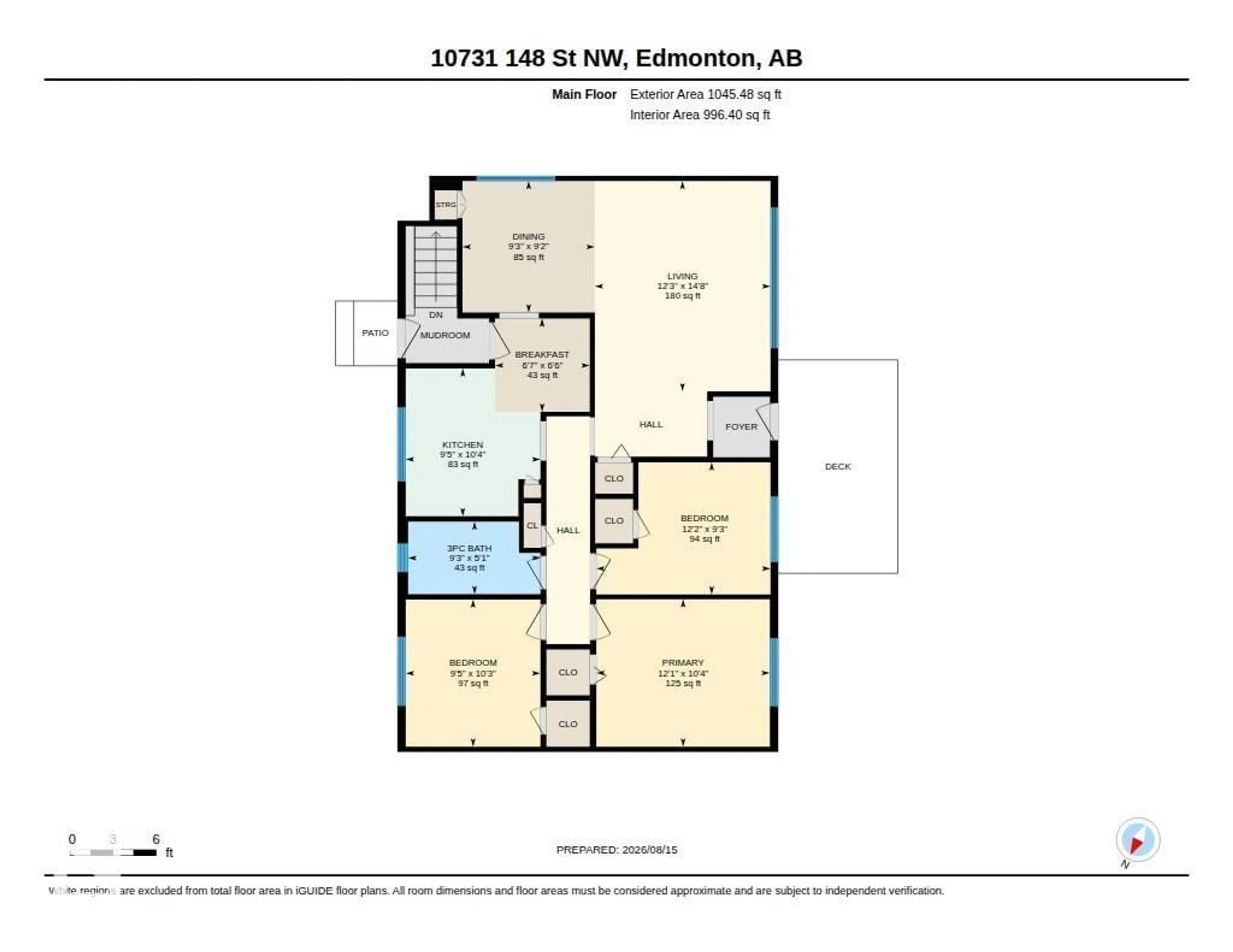 Floor plan for 10731 148 ST, Edmonton Alberta T5N3H3