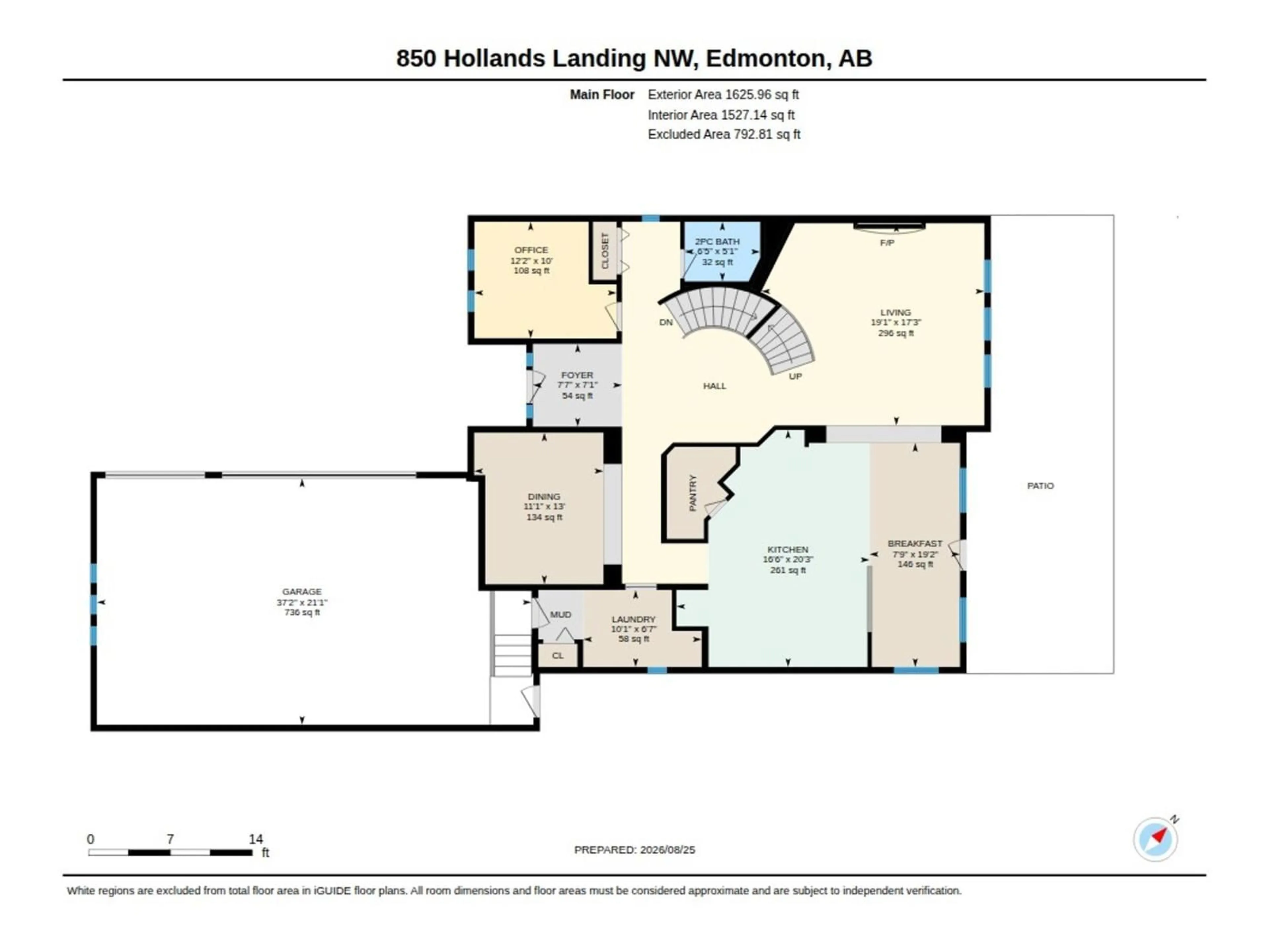 Floor plan for 850 HOLLANDS LANDING LD, Edmonton Alberta T6R3T1