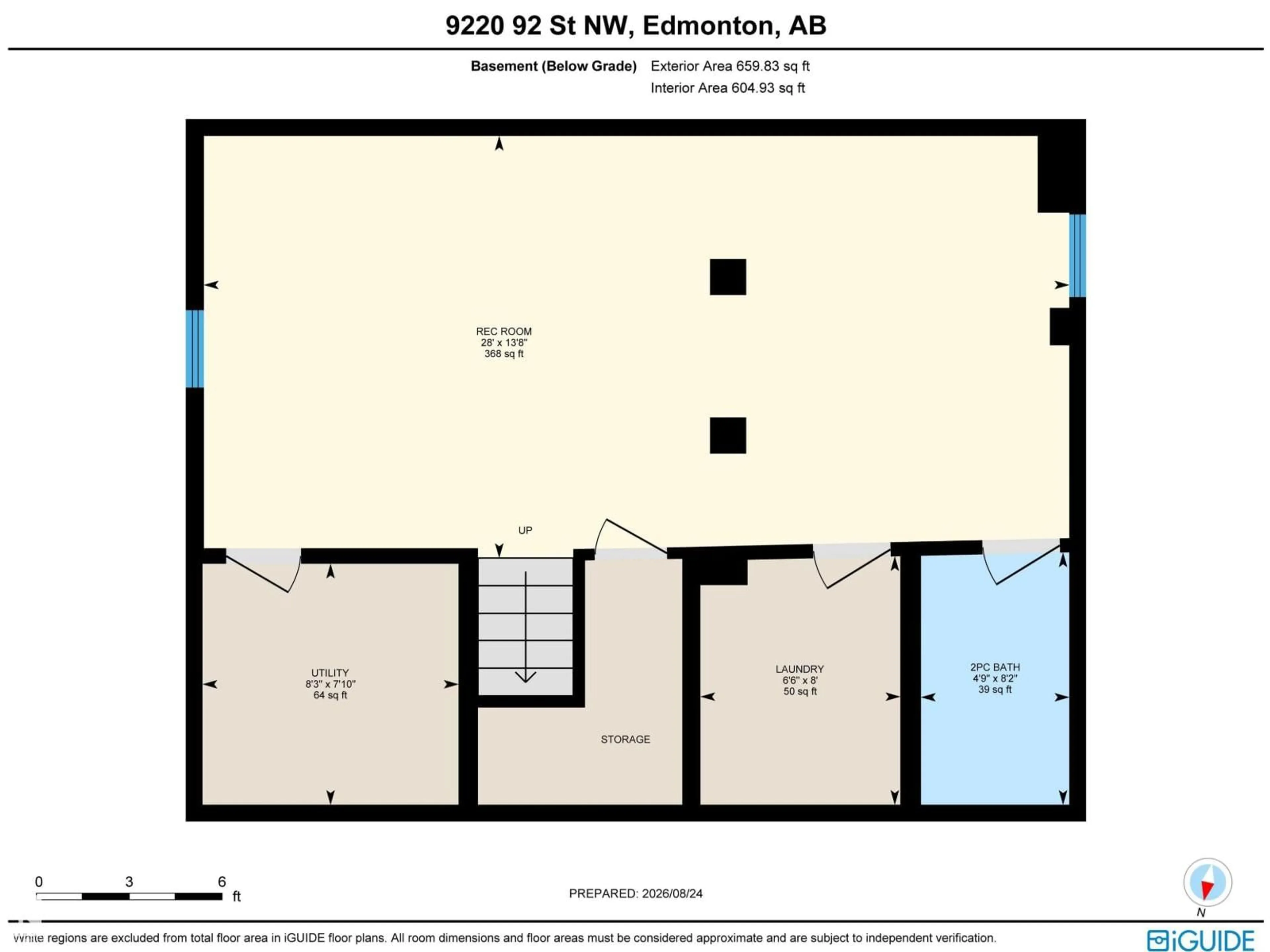 Floor plan for 9220 92 ST, Edmonton Alberta T6C3R5