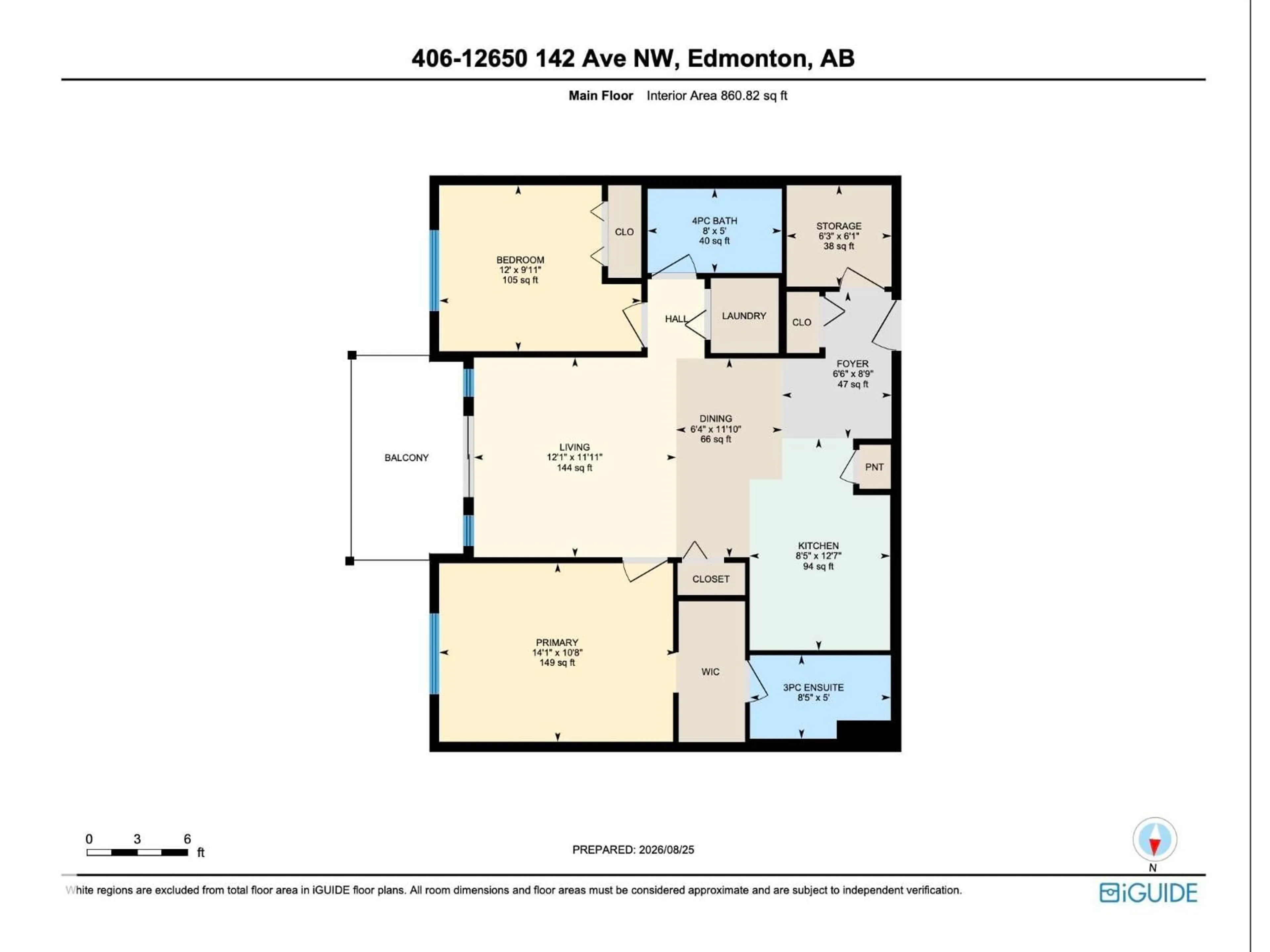 Floor plan for #406 - 12650 142 AV, Edmonton Alberta T5X0J4
