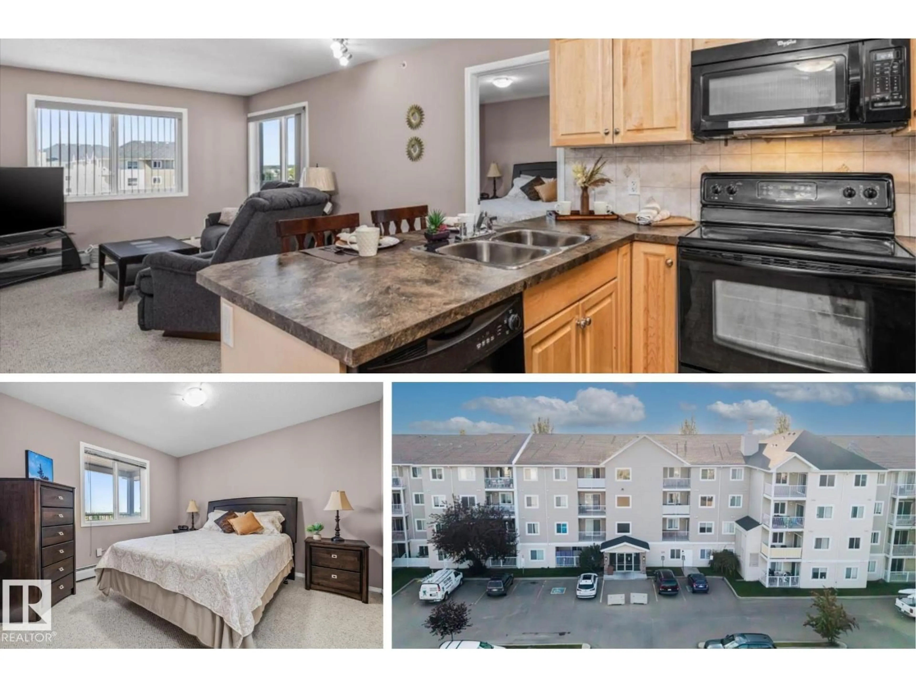 Open concept kitchen, wood/laminate floor for 4309 - 412 33 ST, Stony Plain Alberta T7Z0C4