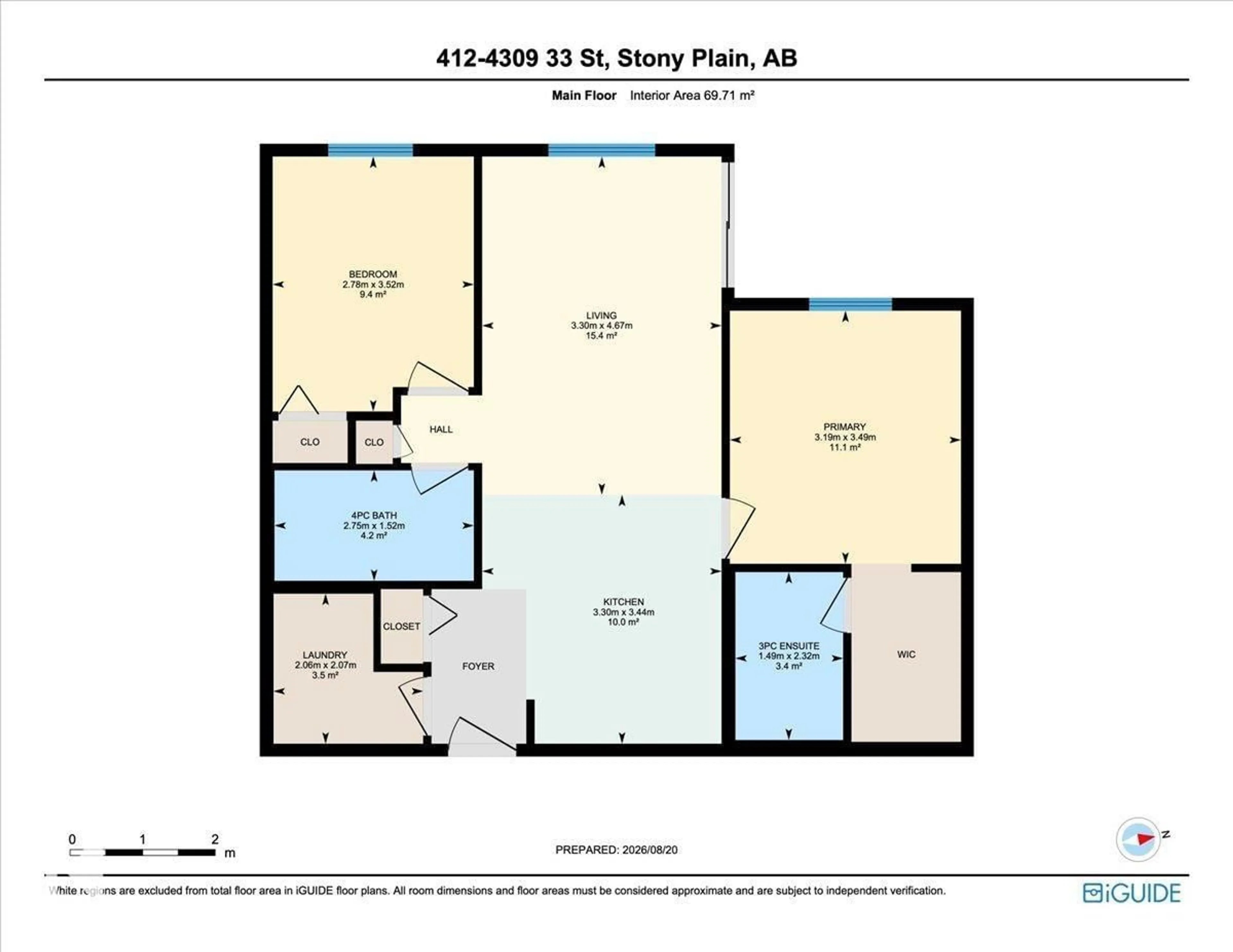Floor plan for 4309 - 412 33 ST, Stony Plain Alberta T7Z0C4