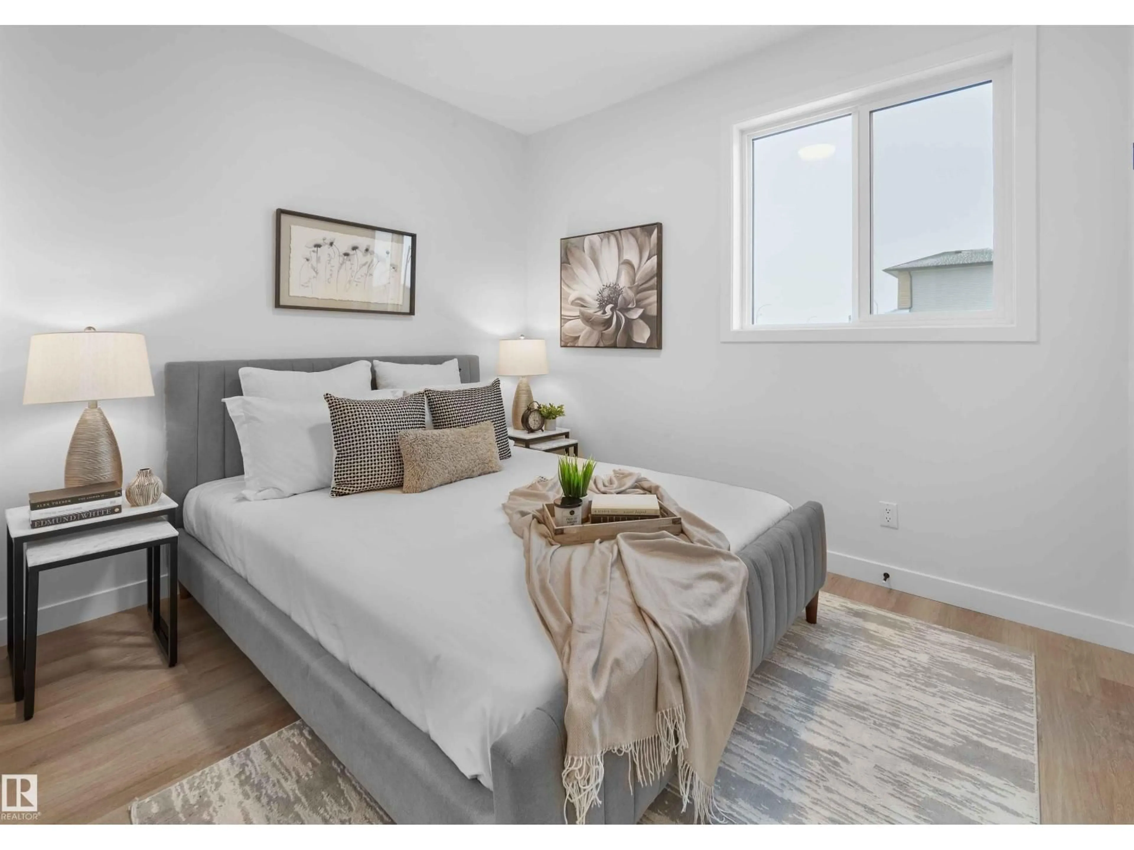 Bedroom with bed, unknown for SW - 12532 34 AV, Edmonton Alberta T6W5Z8