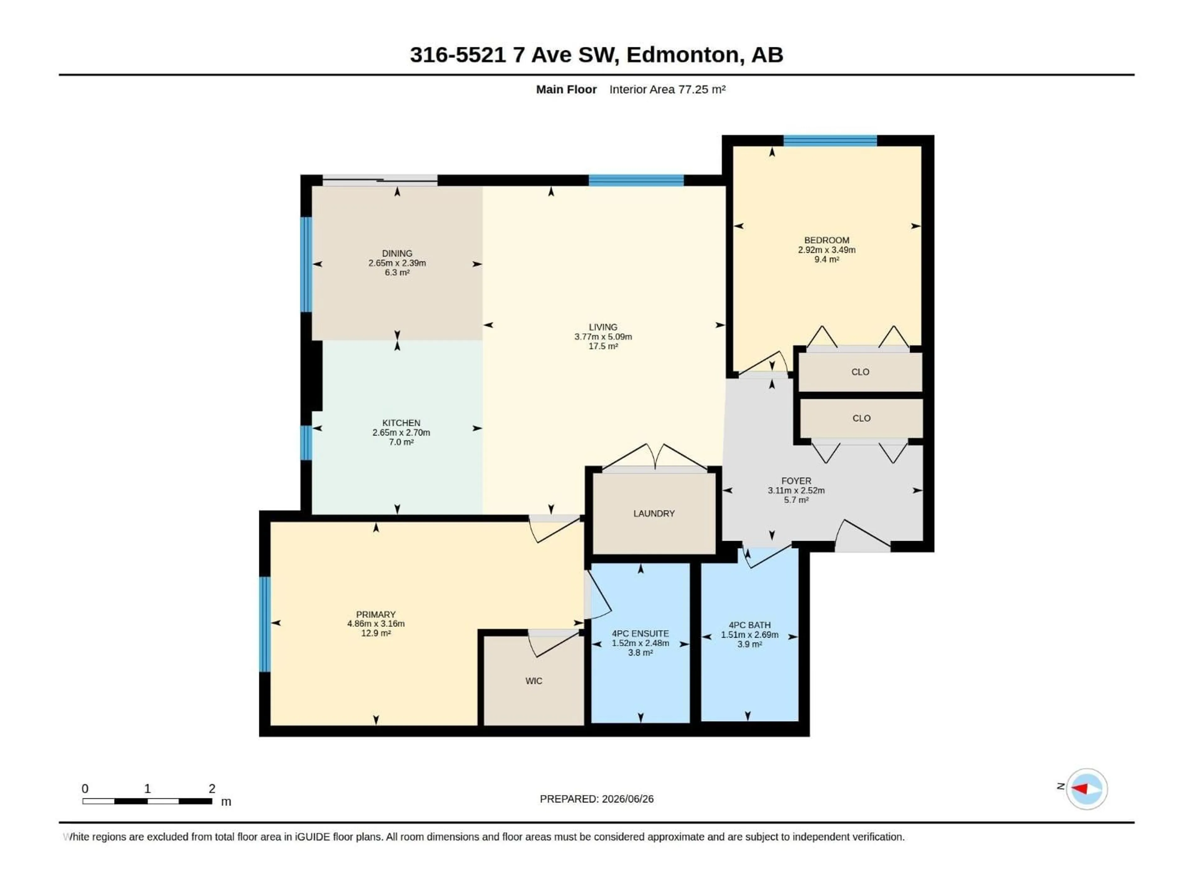 Floor plan for 318 - 5521 7 AV SW, Edmonton Alberta T6X2A8
