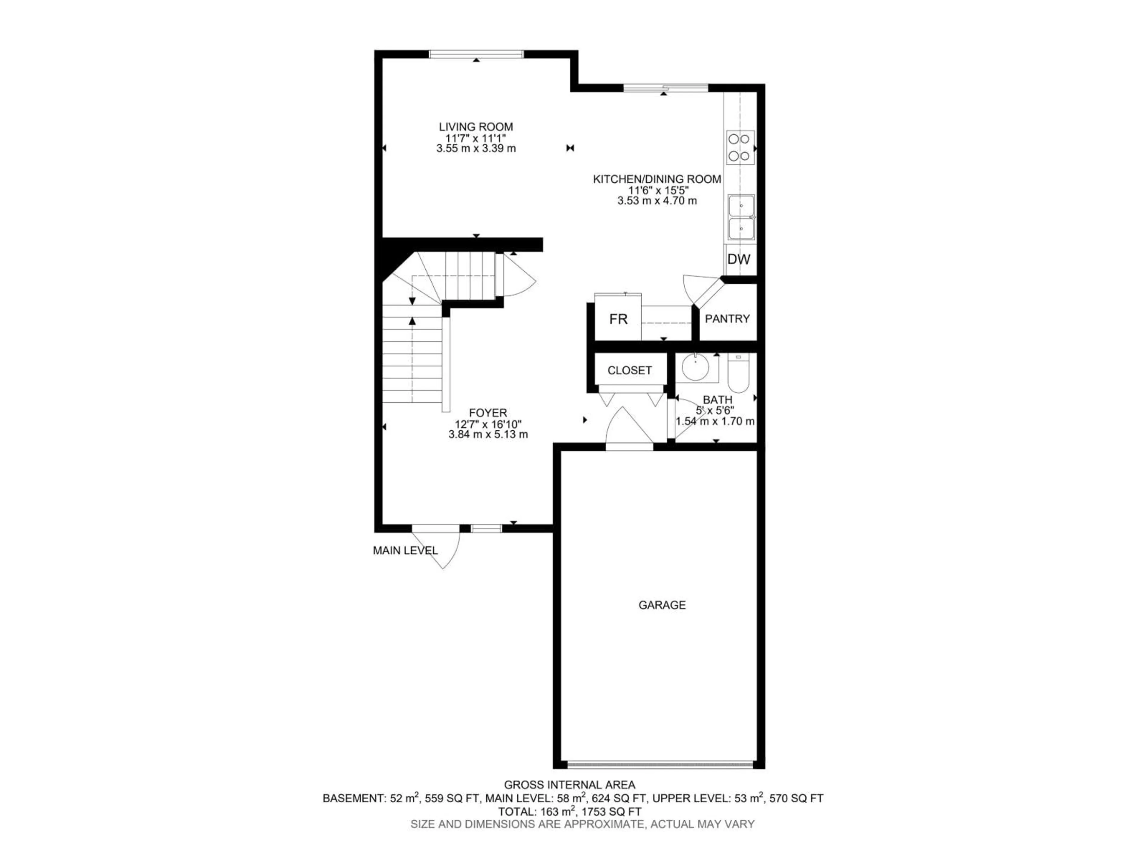 Floor plan for NW - 15730 141 ST, Edmonton Alberta T6V1T4
