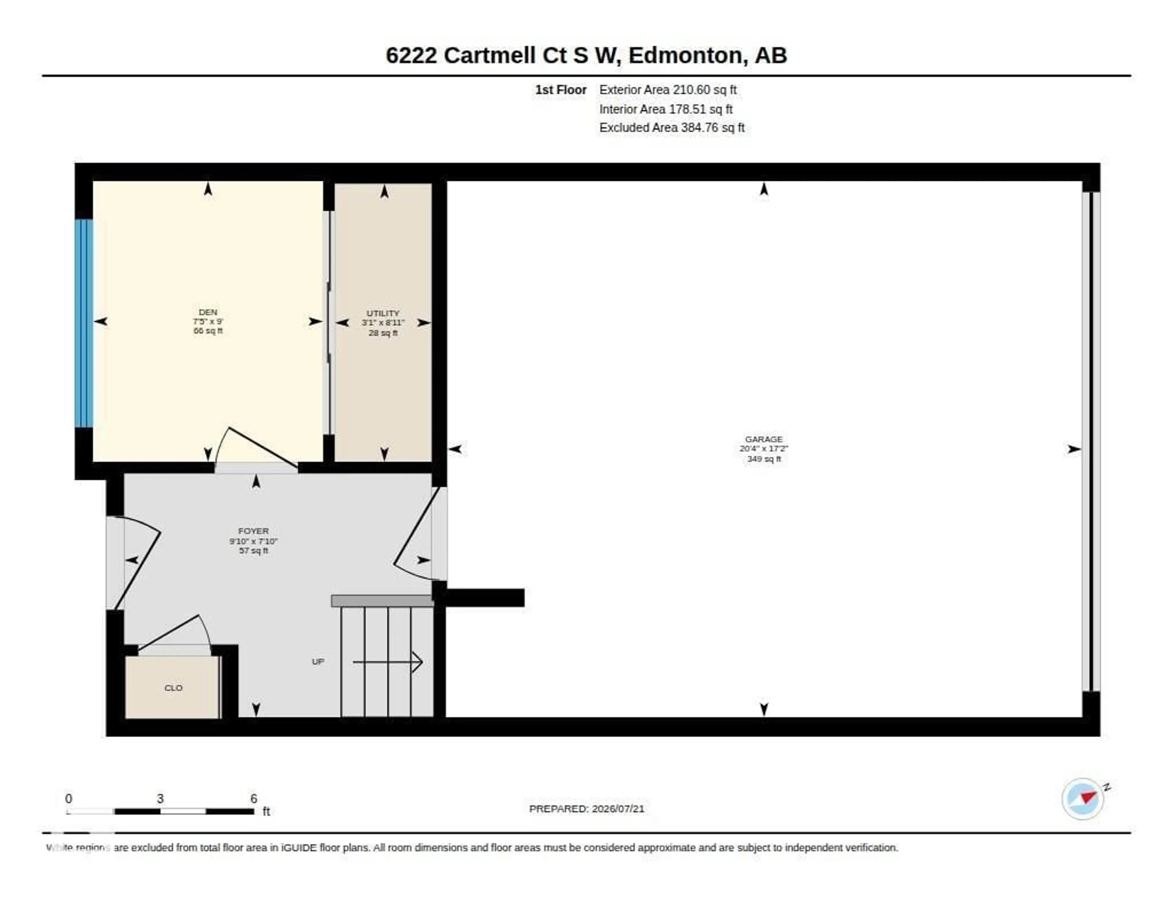Floor plan for 6222 CARTMELL CT, Edmonton Alberta T6W5A7