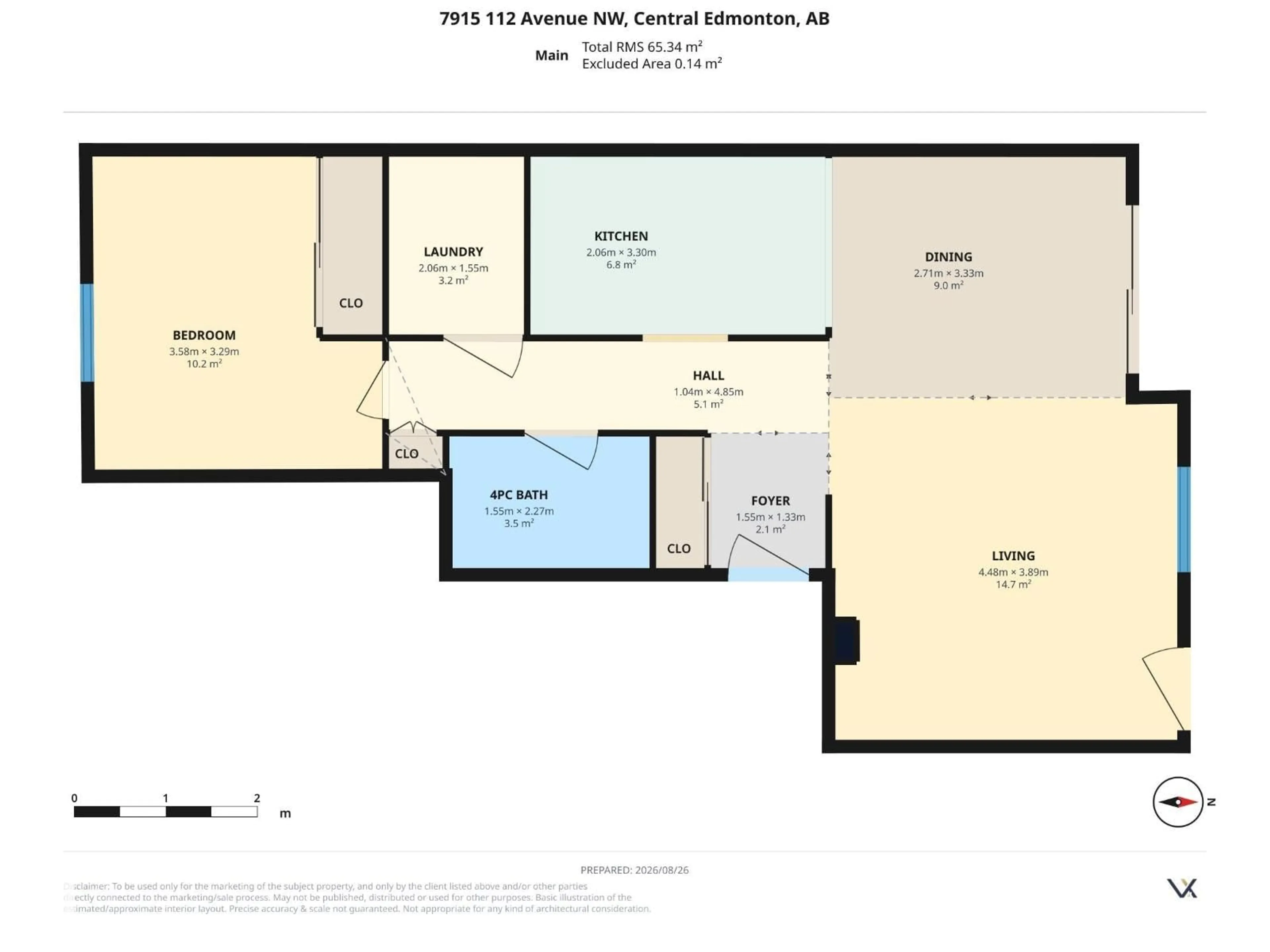 Floor plan for #101 - 7915 112 AV, Edmonton Alberta T5B0E7