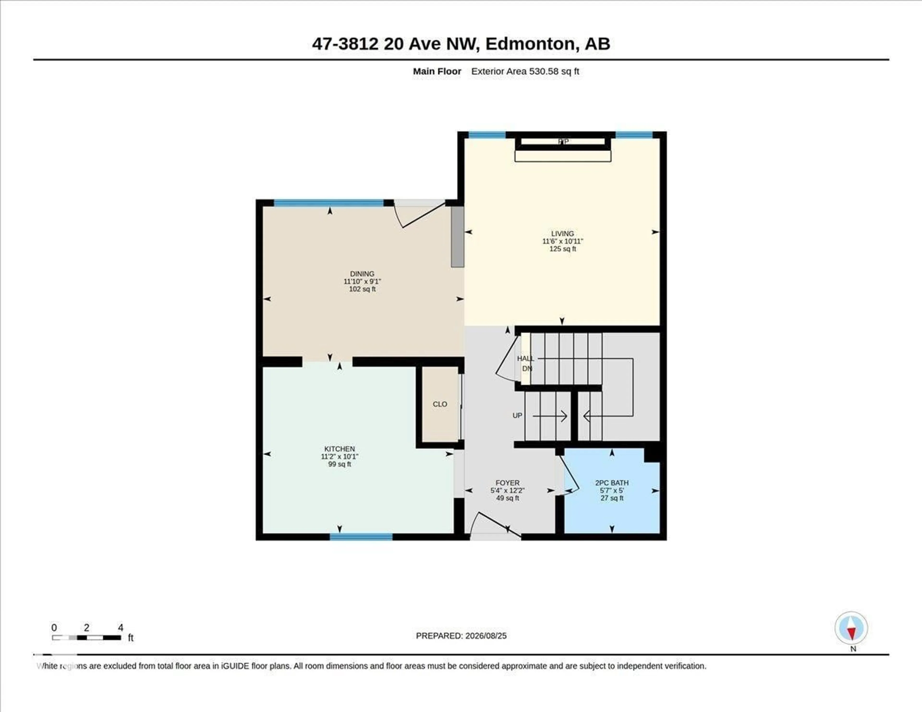 Floor plan for #47 - 3812 20 AV, Edmonton Alberta T6L4B2