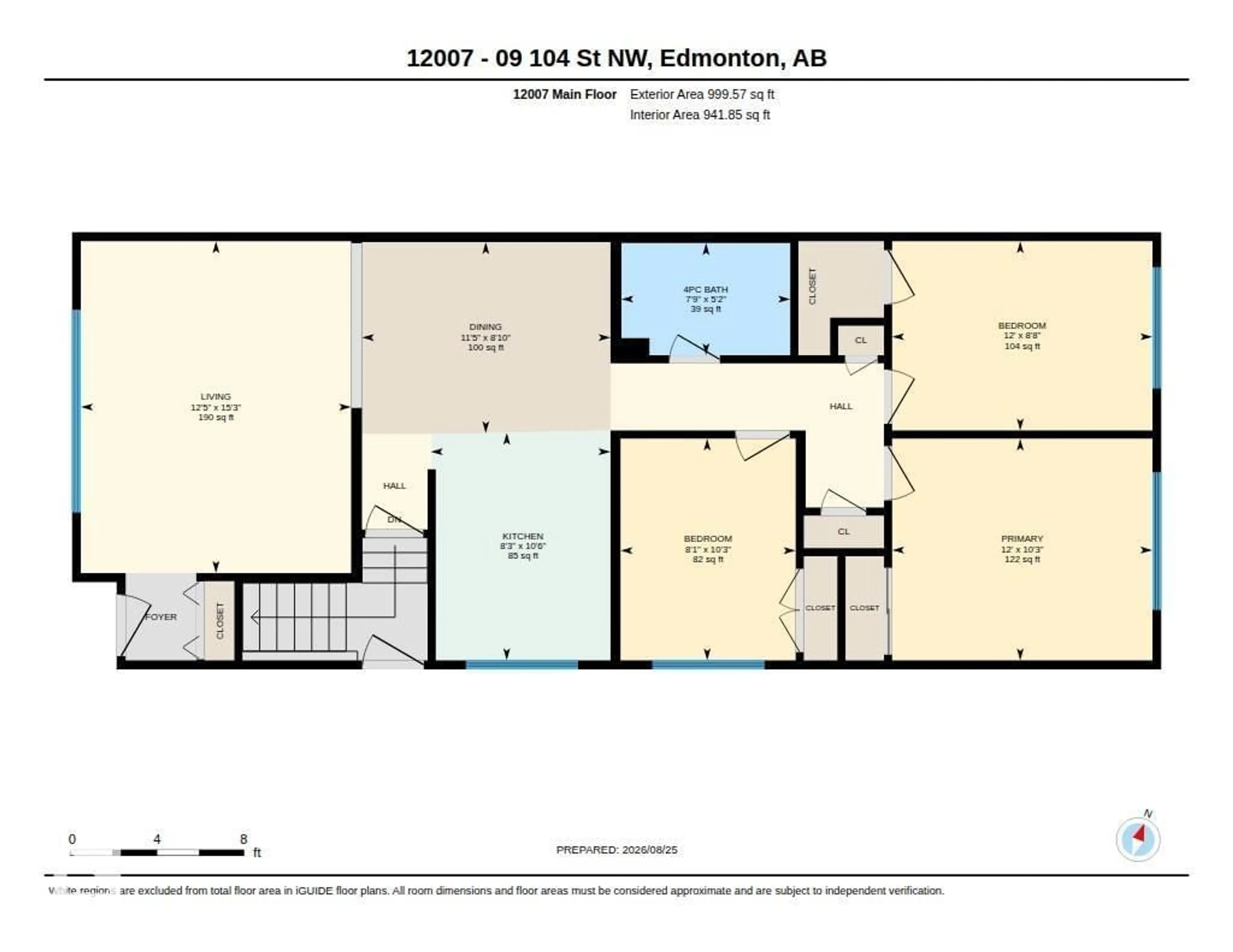 Floor plan for NW - 12007 104 ST, Edmonton Alberta T5G2L5