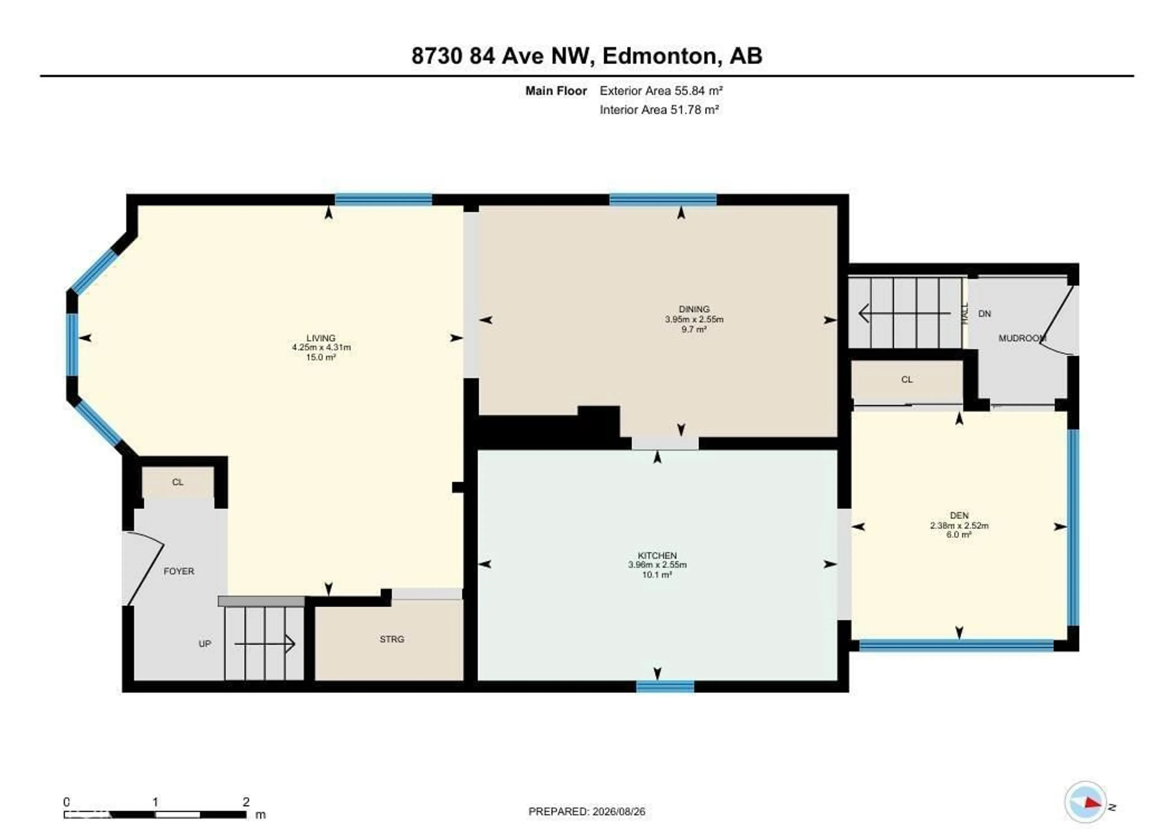 Floor plan for 8730 84 AV, Edmonton Alberta T6C1E2