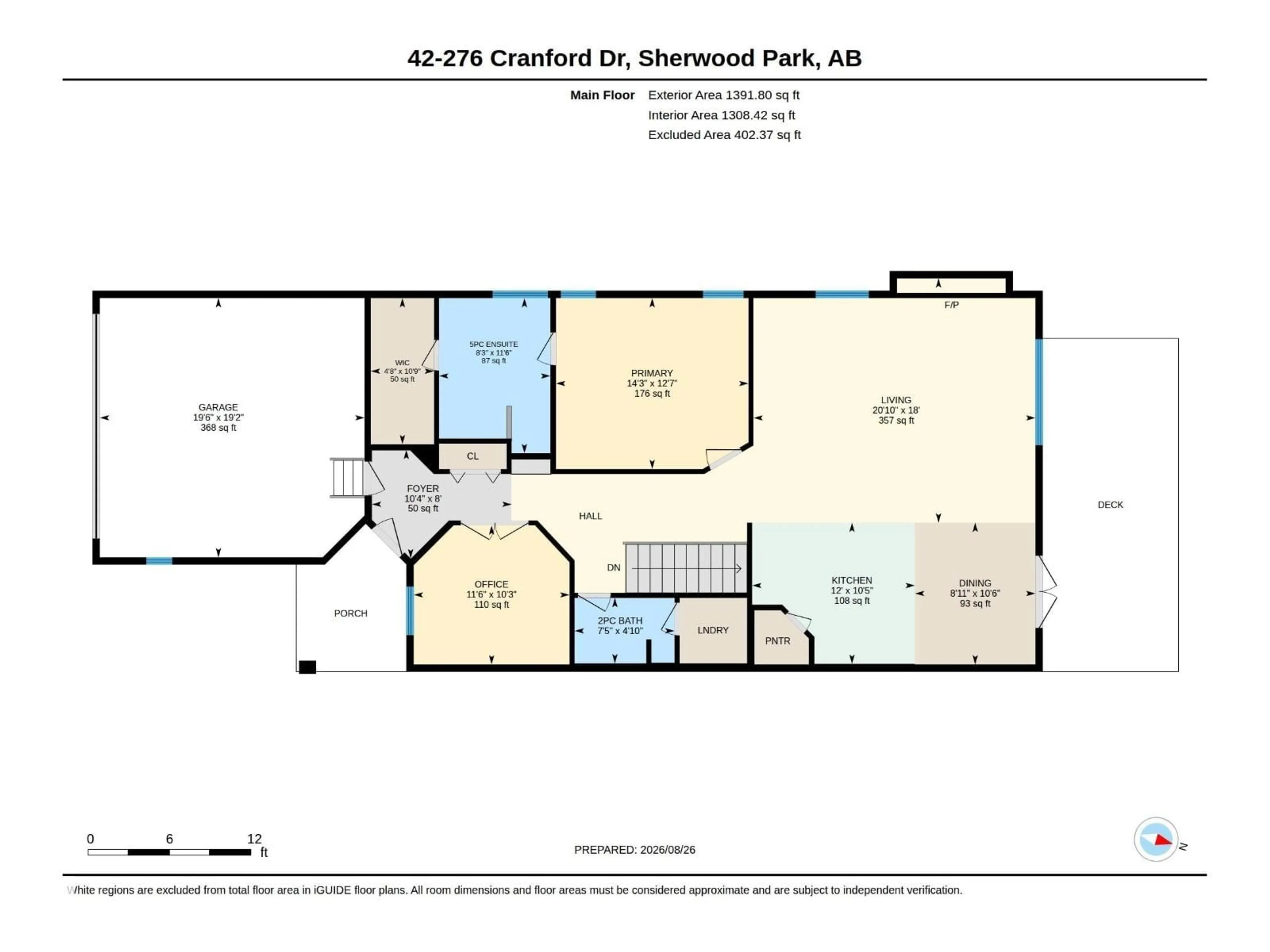 Floor plan for 42 - 276 CRANFORD DR, Sherwood Park Alberta T8H0C6