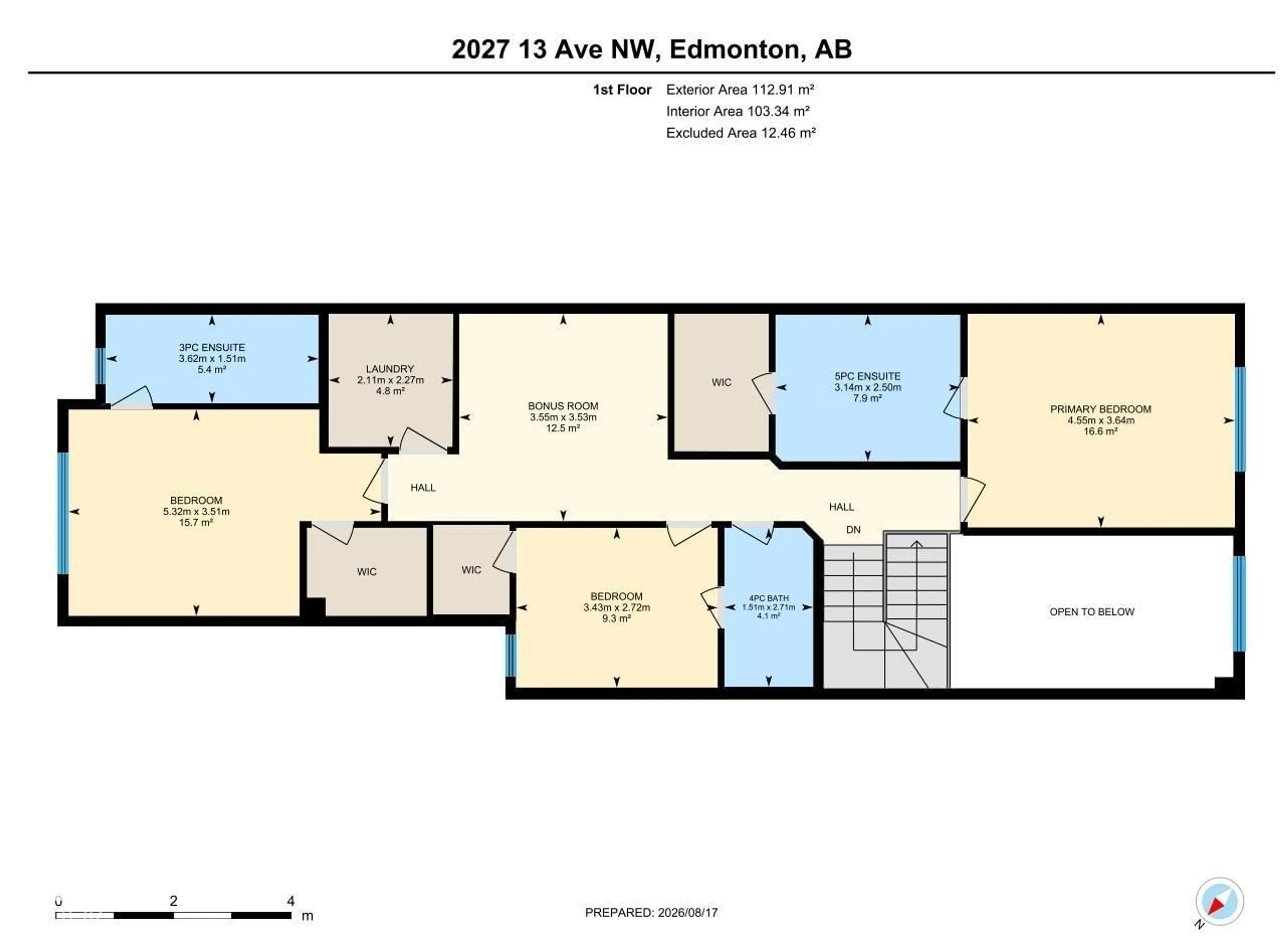 Floor plan for 2027 13 AV, Edmonton Alberta T6T2R8