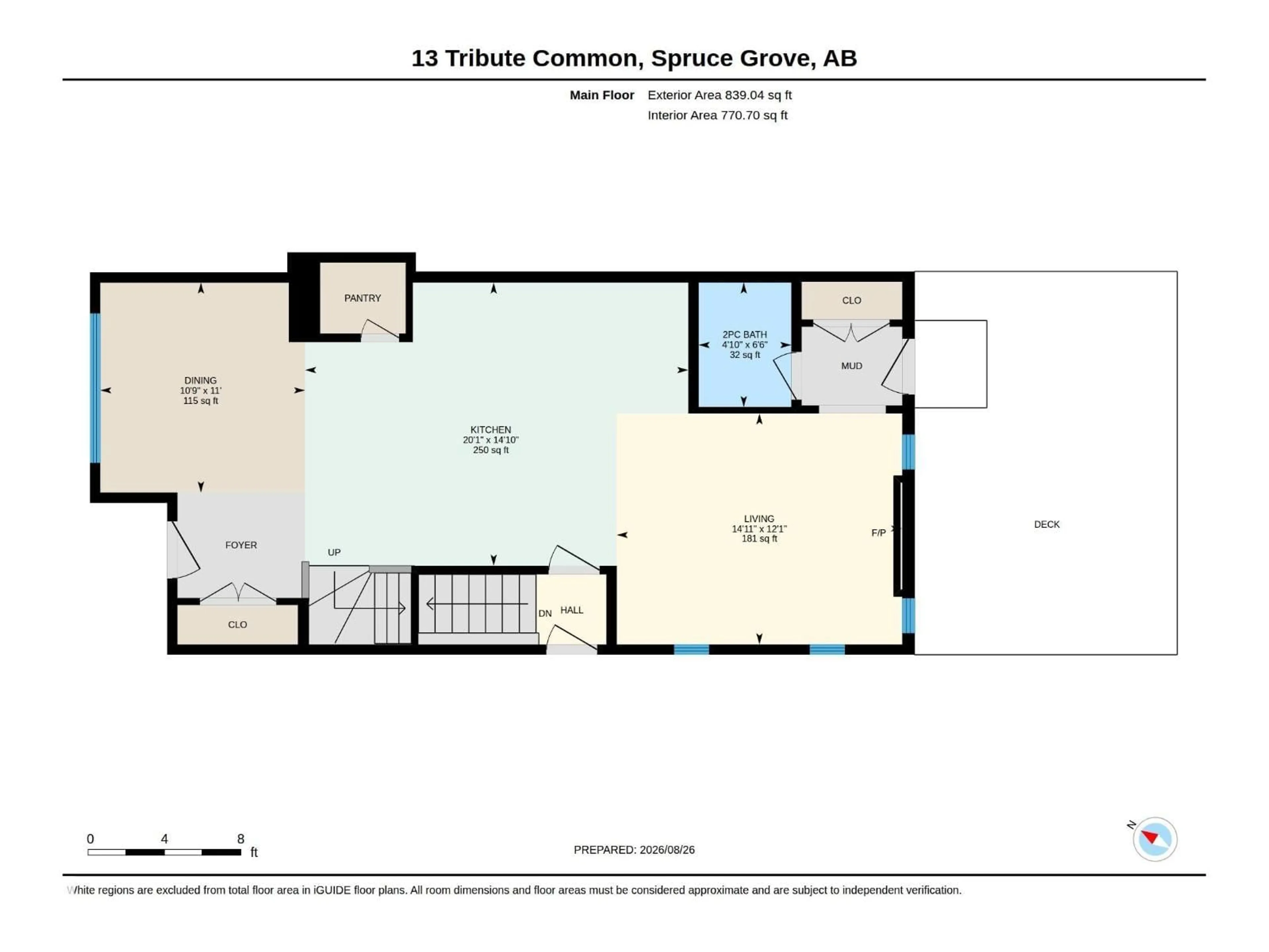 Floor plan for 13 TRIBUTE CM, Spruce Grove Alberta T7X0W5