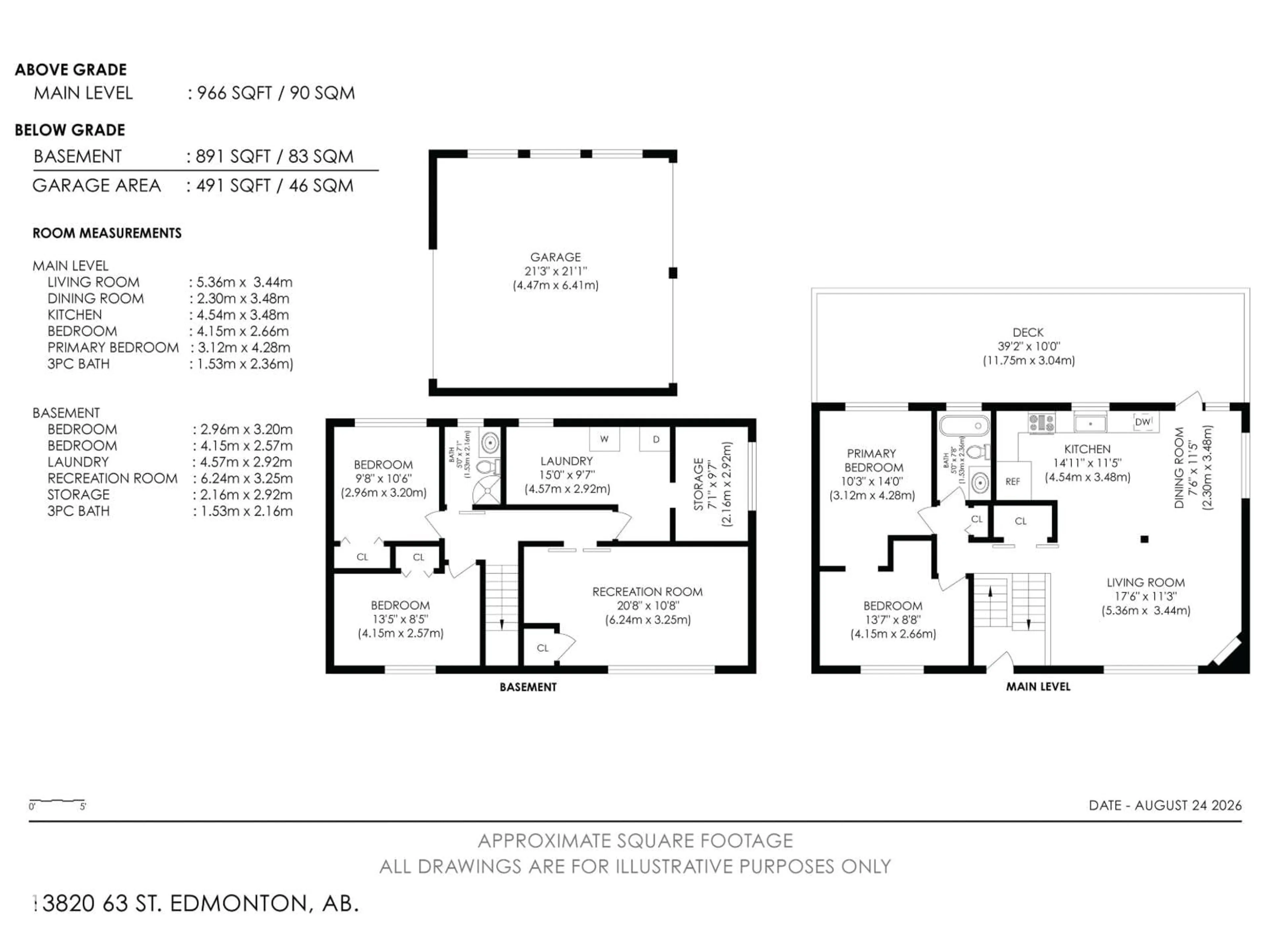 Floor plan for NW - 13820 63 ST, Edmonton Alberta T5A1R3
