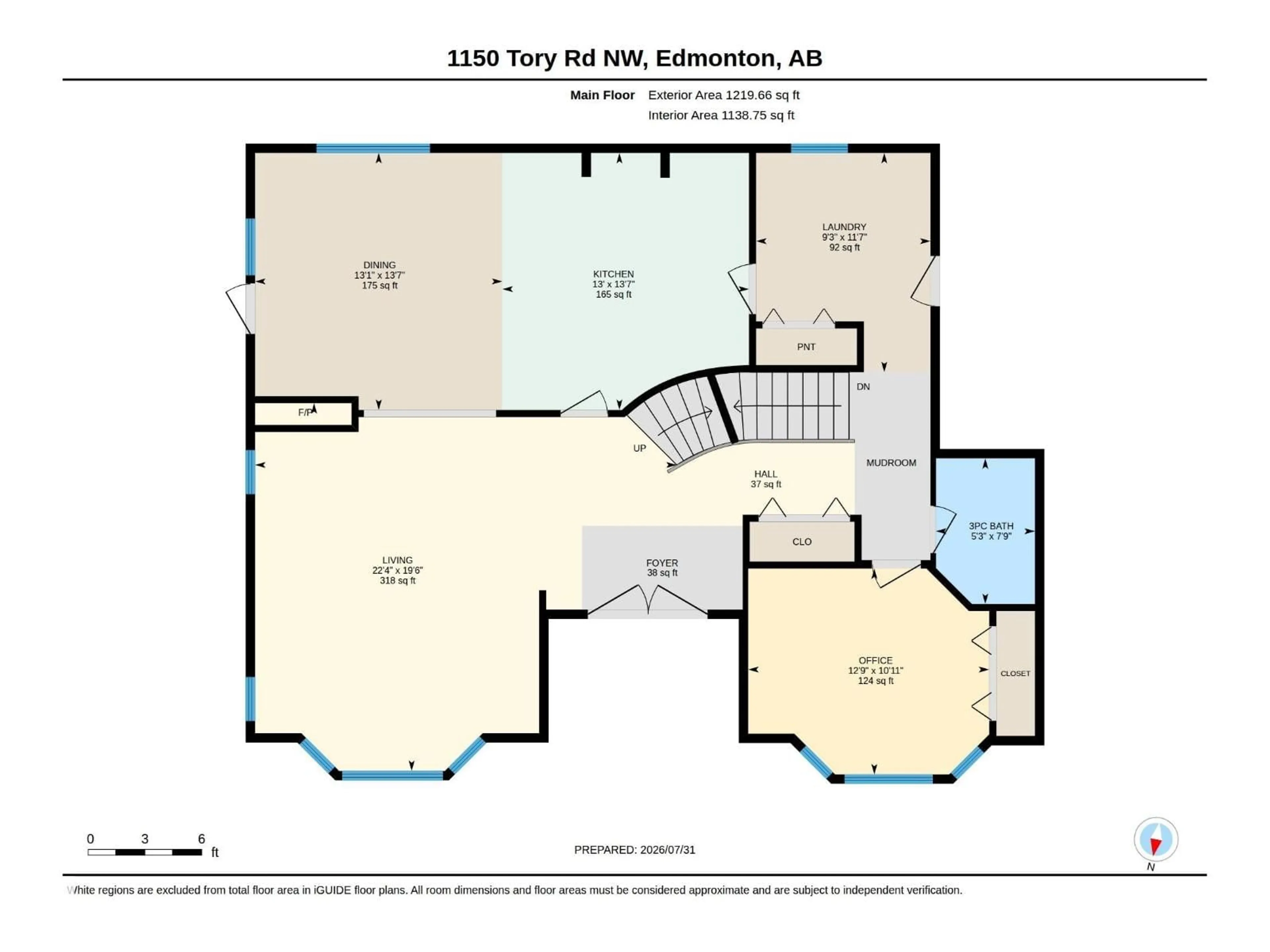 Floor plan for 1150 TORY RD, Edmonton Alberta T6R3K6