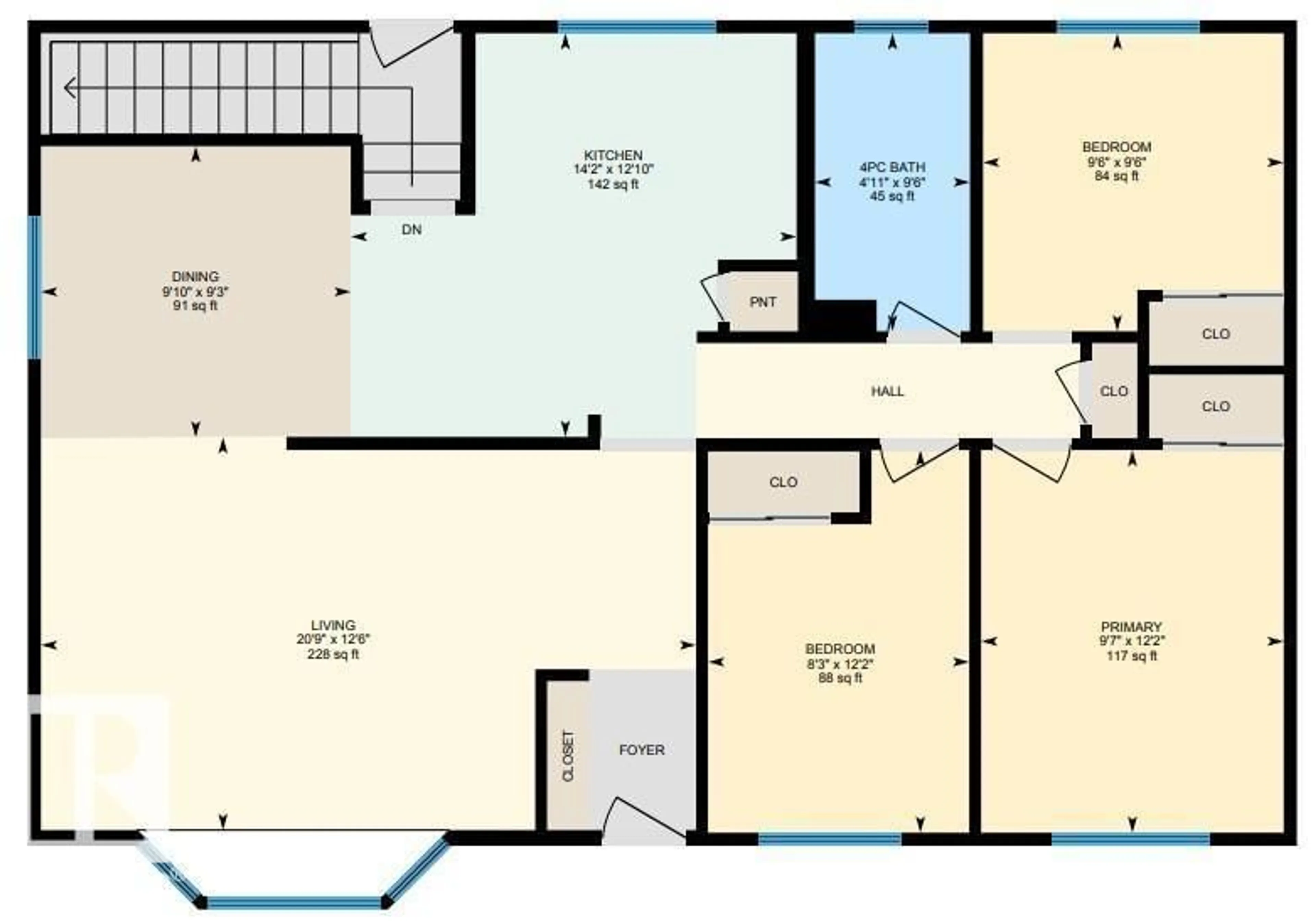 Floor plan for NW - 7503 135A AV, Edmonton Alberta T5C2J2