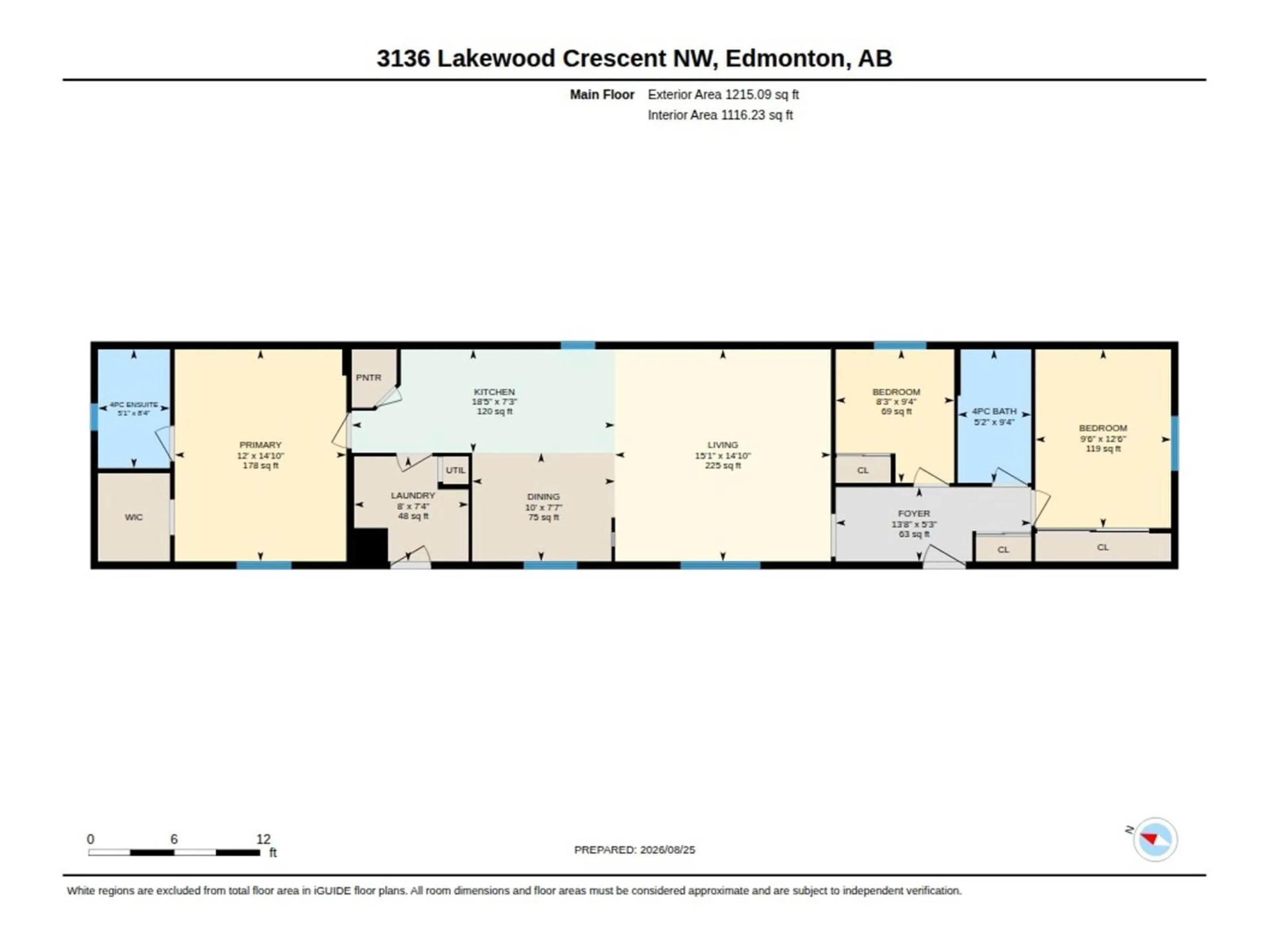 Floor plan for NW - 3136 LAKEWOOD CR, Edmonton Alberta T5S2C5