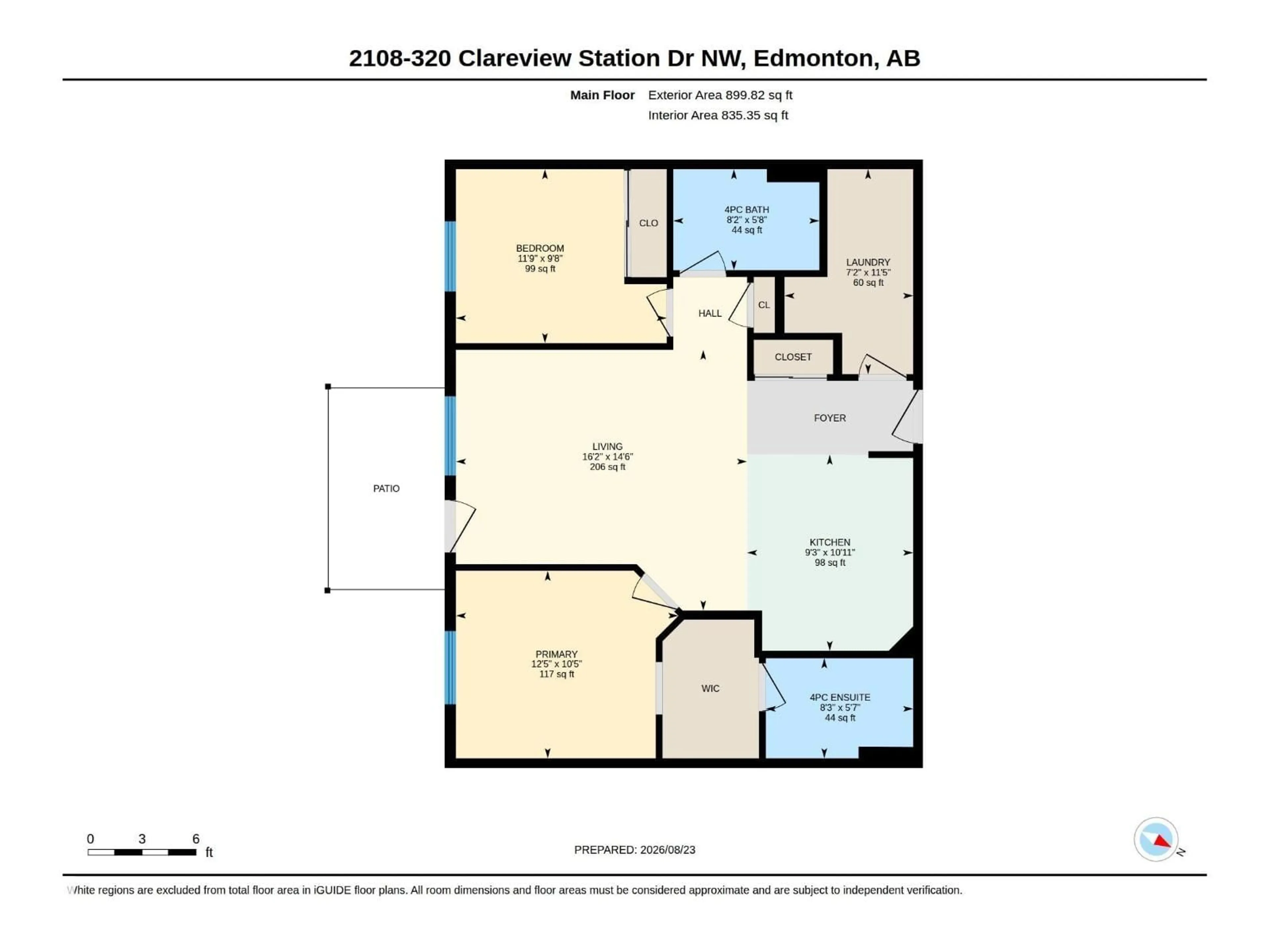 Floor plan for #2108 - 320 CLAREVIEW STATION DR, Edmonton Alberta T5Y0E5
