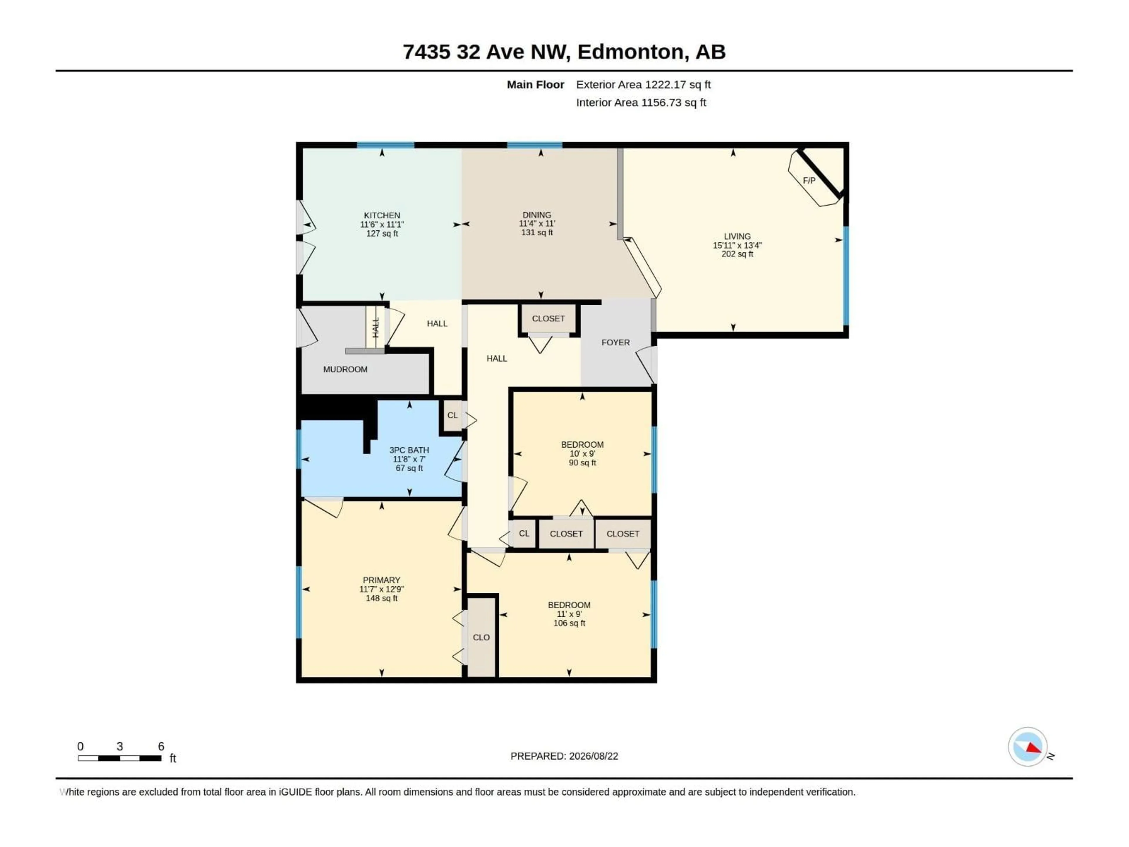 Floor plan for 7435 32 AV, Edmonton Alberta T6K1J9