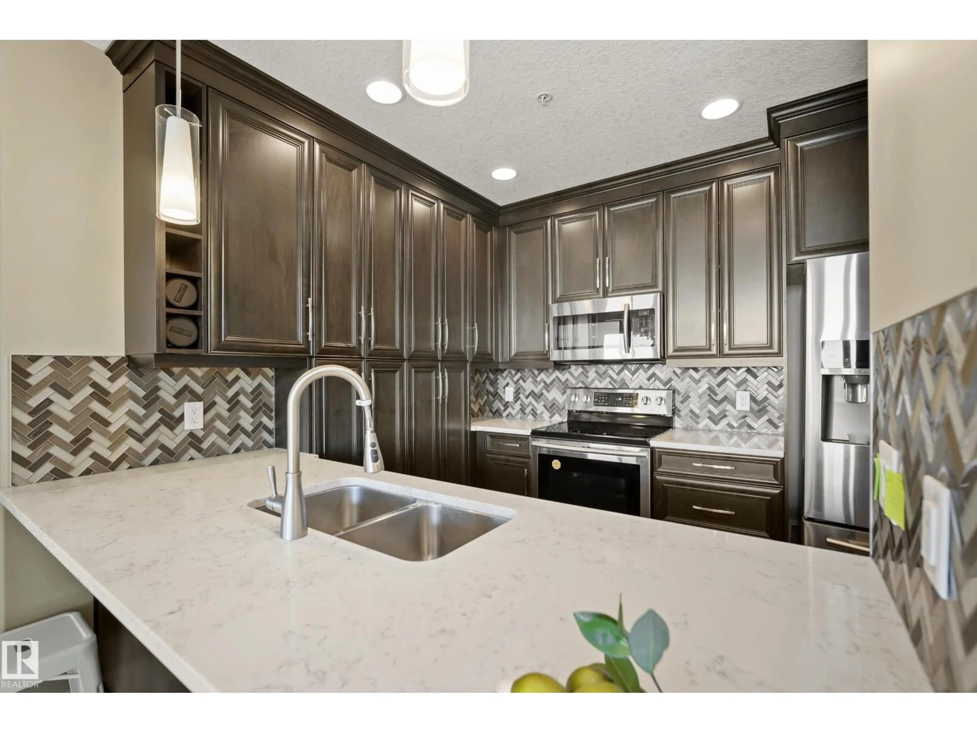 Contemporary kitchen, ceramic/tile floor for #503 - 11080 ELLERSLIE RD, Edmonton Alberta T6W2C2