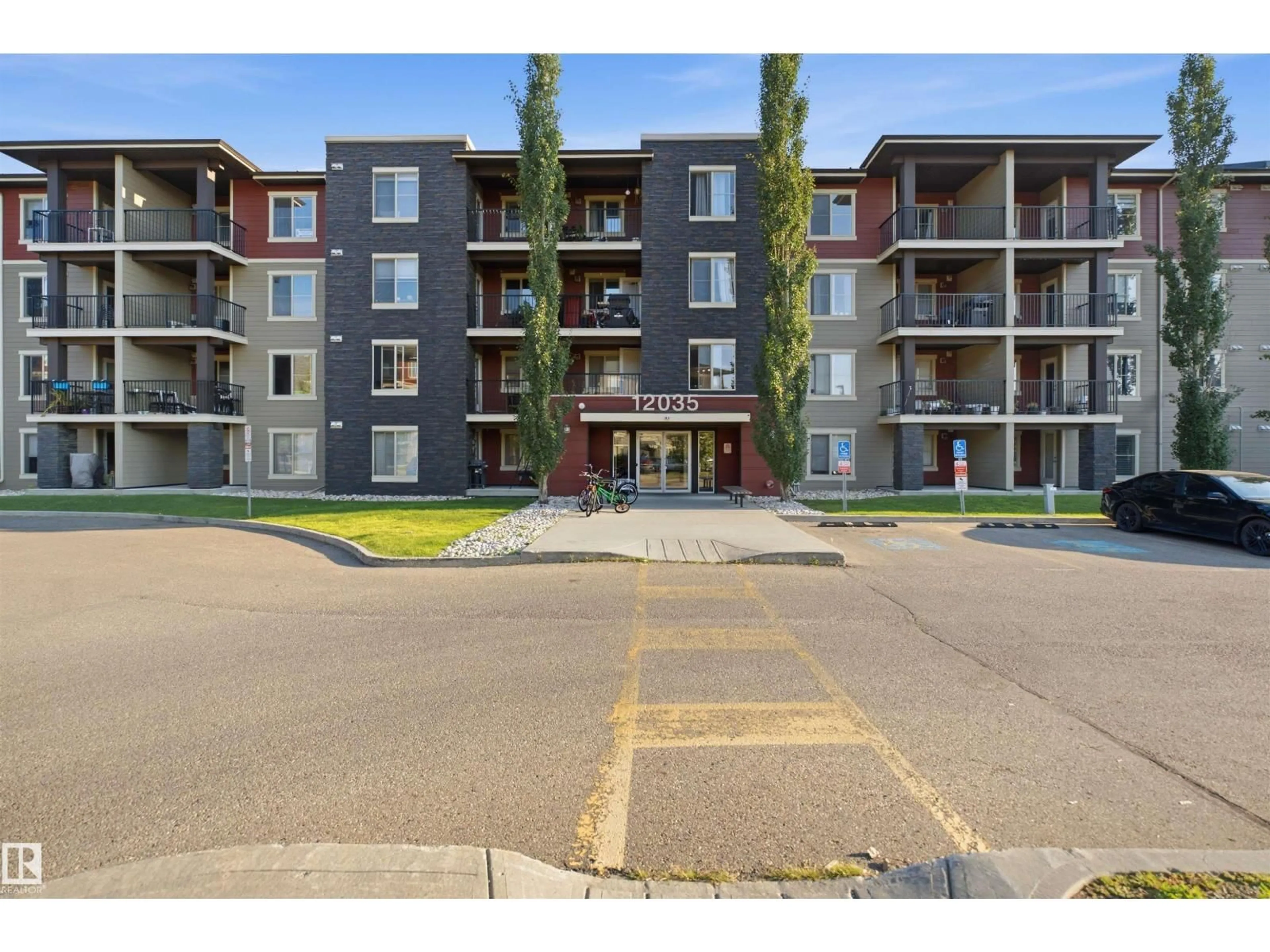 A pic from outside/outdoor area/front of a property/back of a property/a pic from drone, street for #212 - 12035 22 AV, Edmonton Alberta T6W2X9
