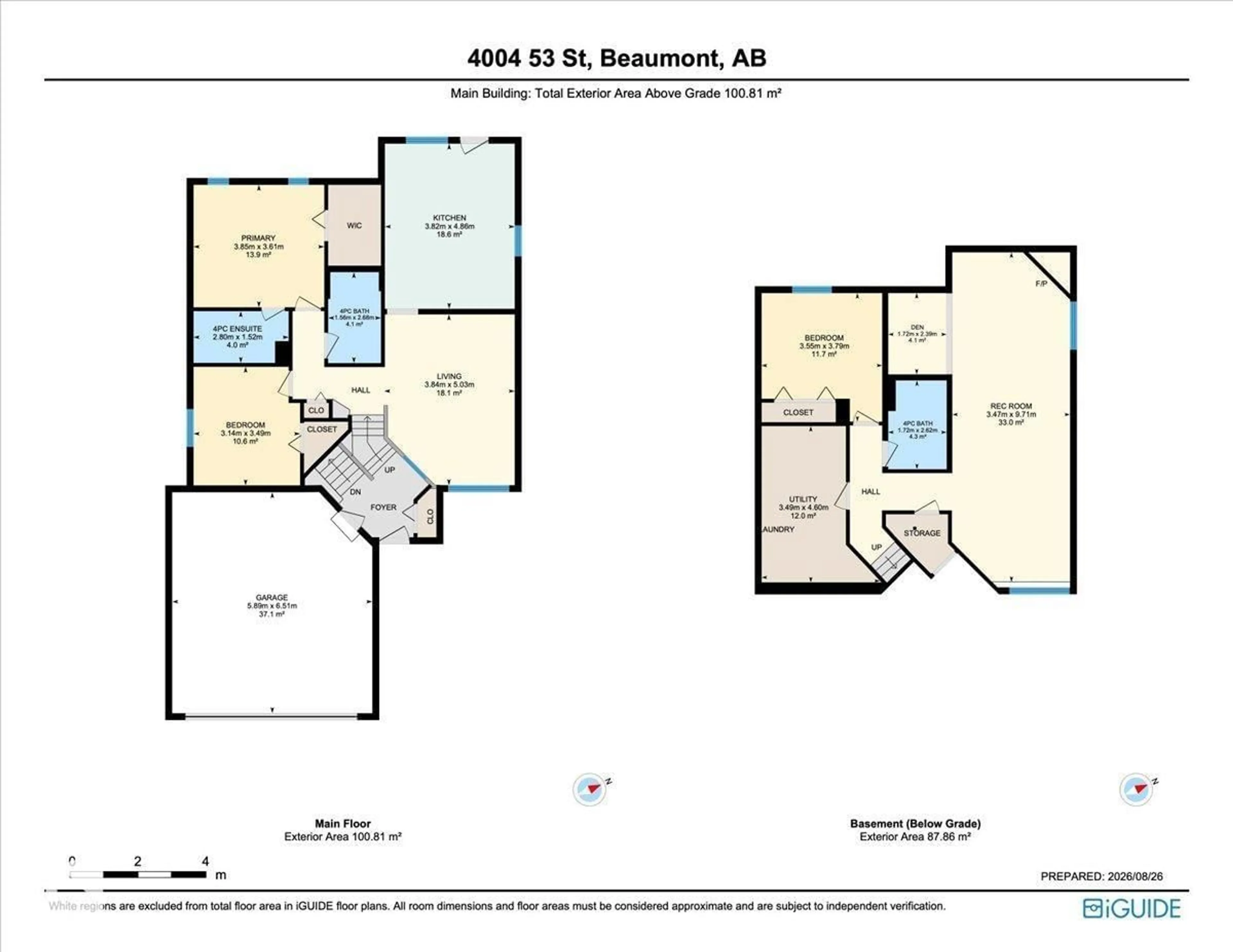 Floor plan for 4004 53, Beaumont Alberta T4X1N4