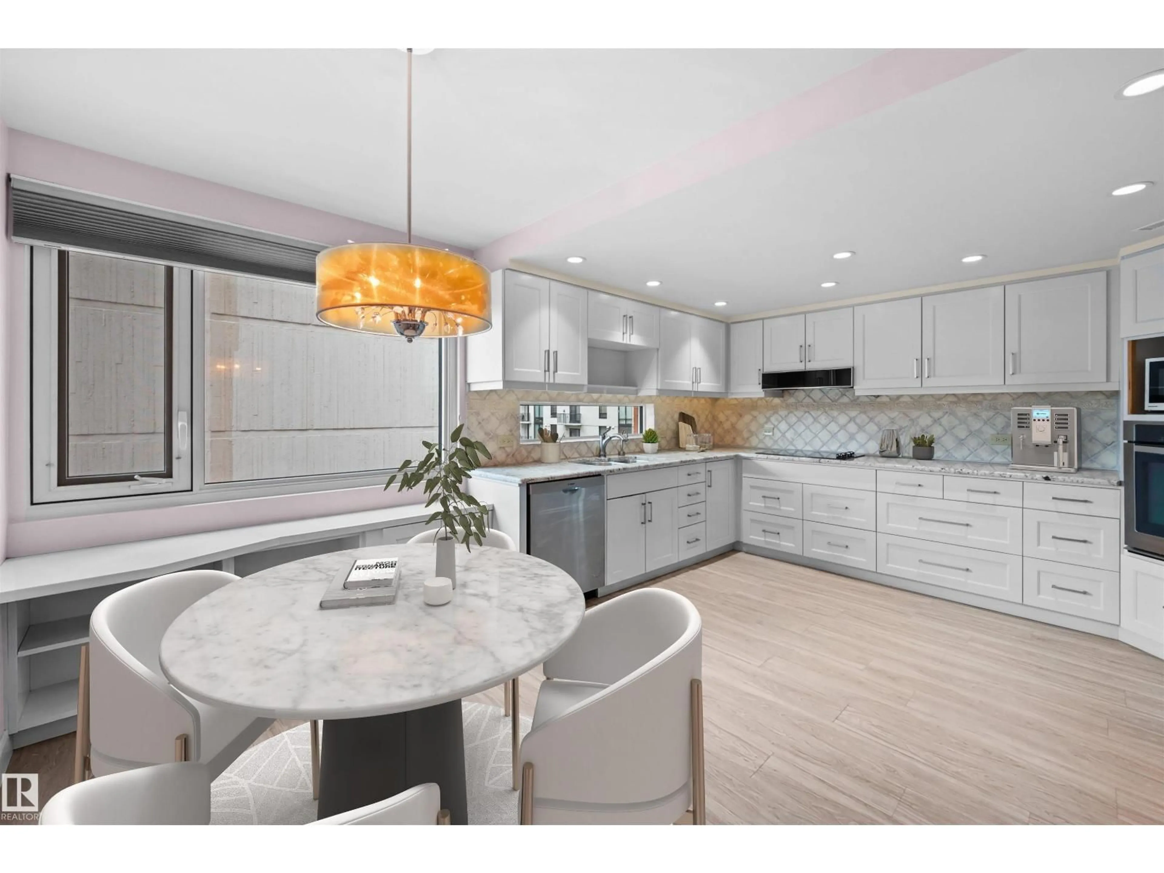 Open concept kitchen, ceramic/tile floor for 10010 - 603 119 ST, Edmonton Alberta T5K1Y8