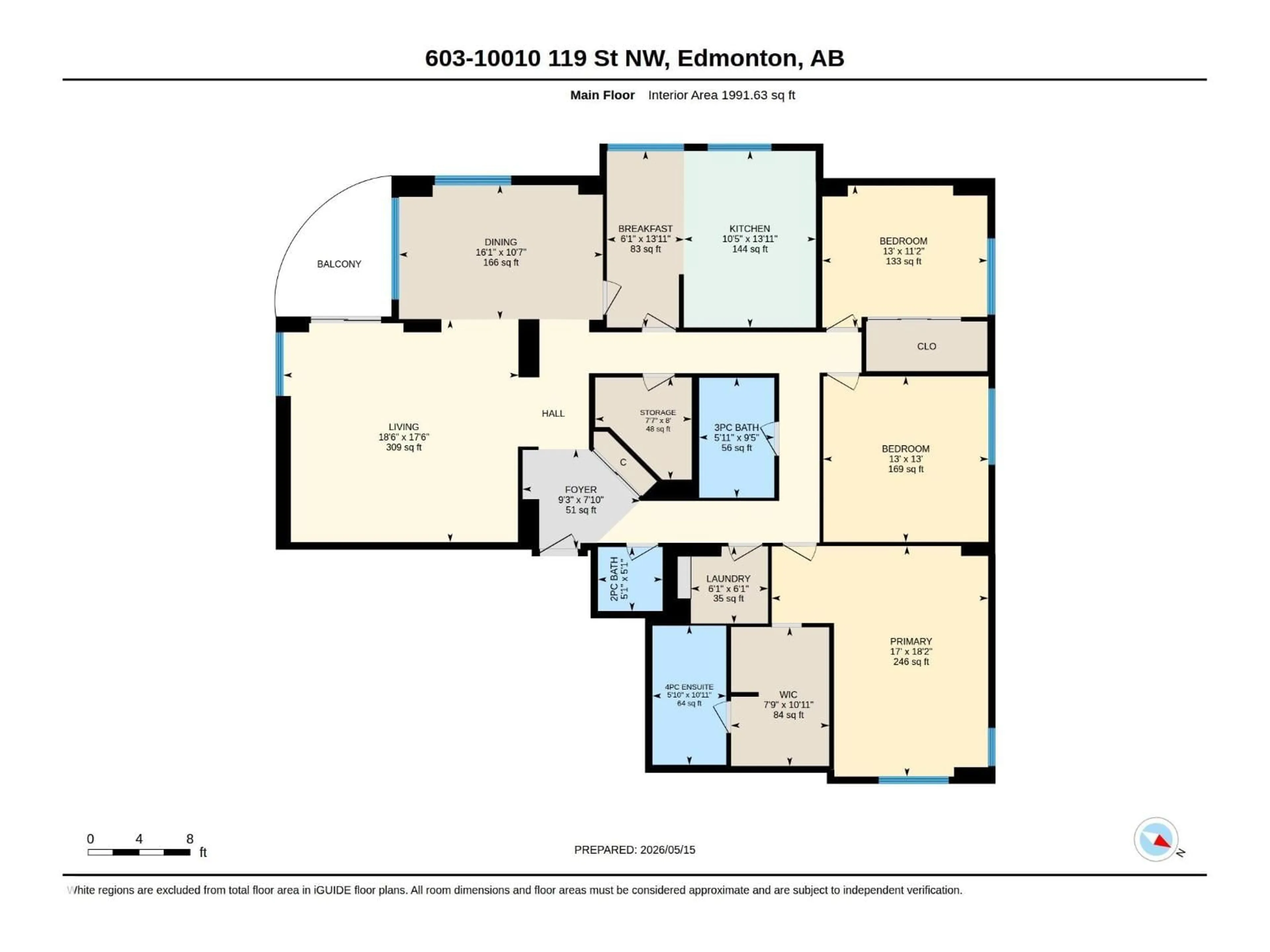 Floor plan for 10010 - 603 119 ST, Edmonton Alberta T5K1Y8
