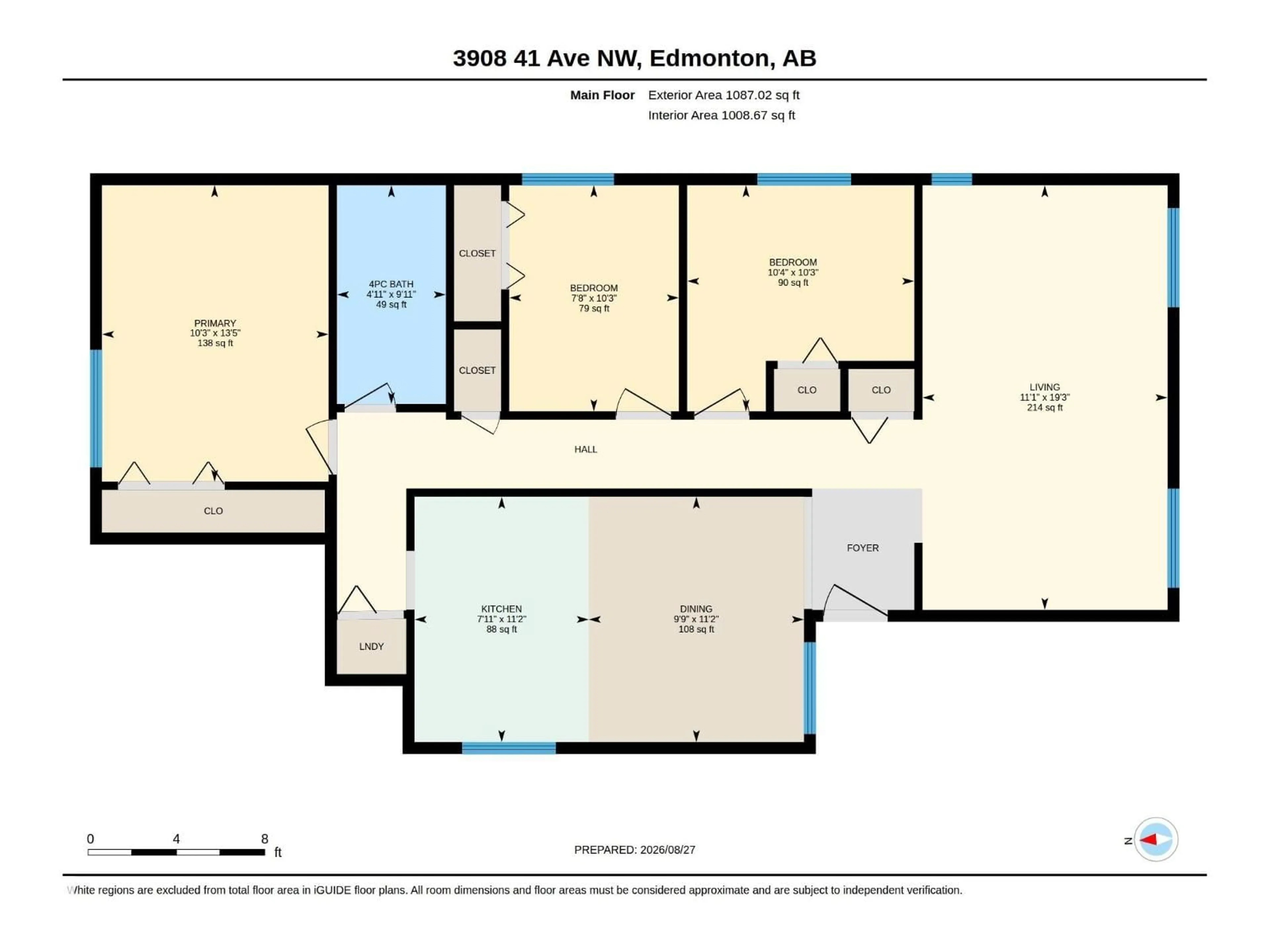 Floor plan for 3908 41 AV, Edmonton Alberta T6L5M4