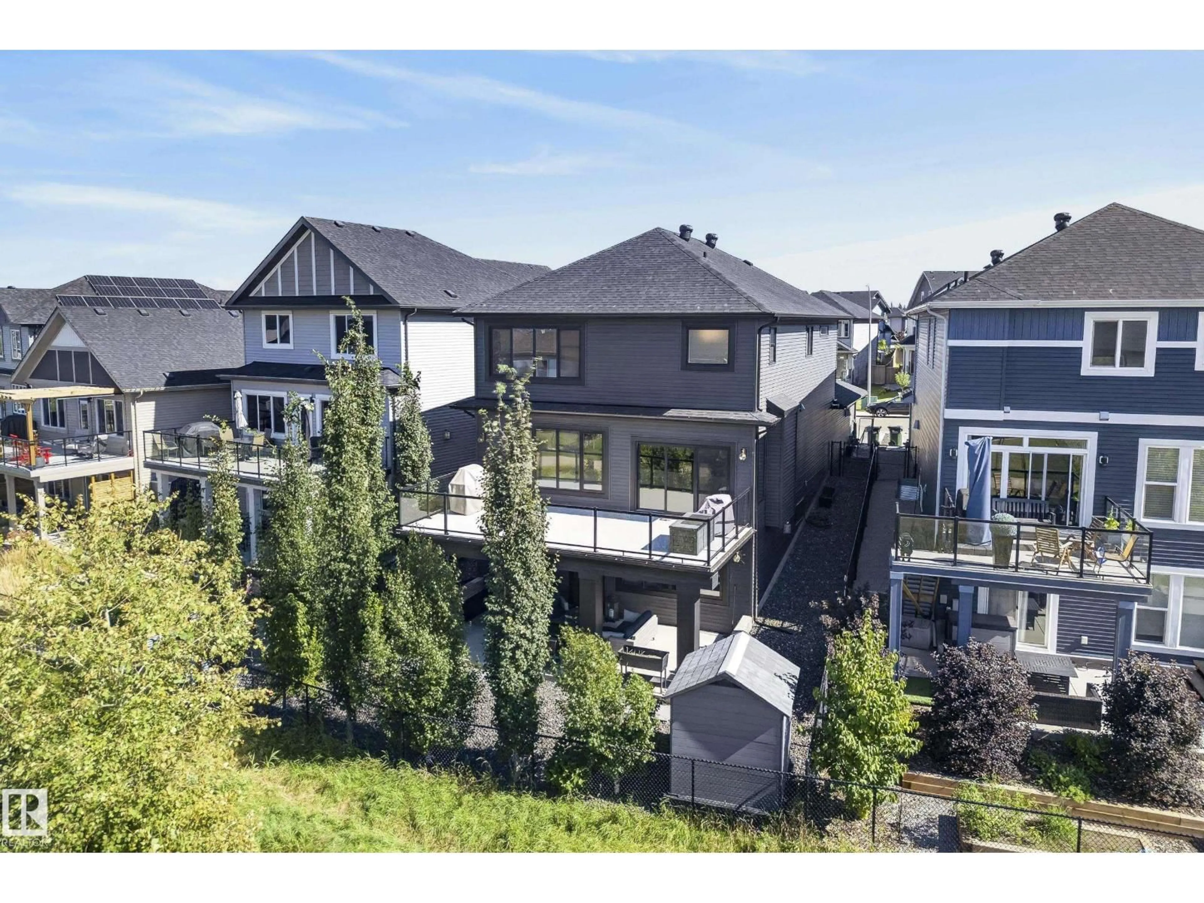 A pic from outside/outdoor area/front of a property/back of a property/a pic from drone, mountain view for 117 ABERDEEN CR, Sherwood Park Alberta T8H0X3
